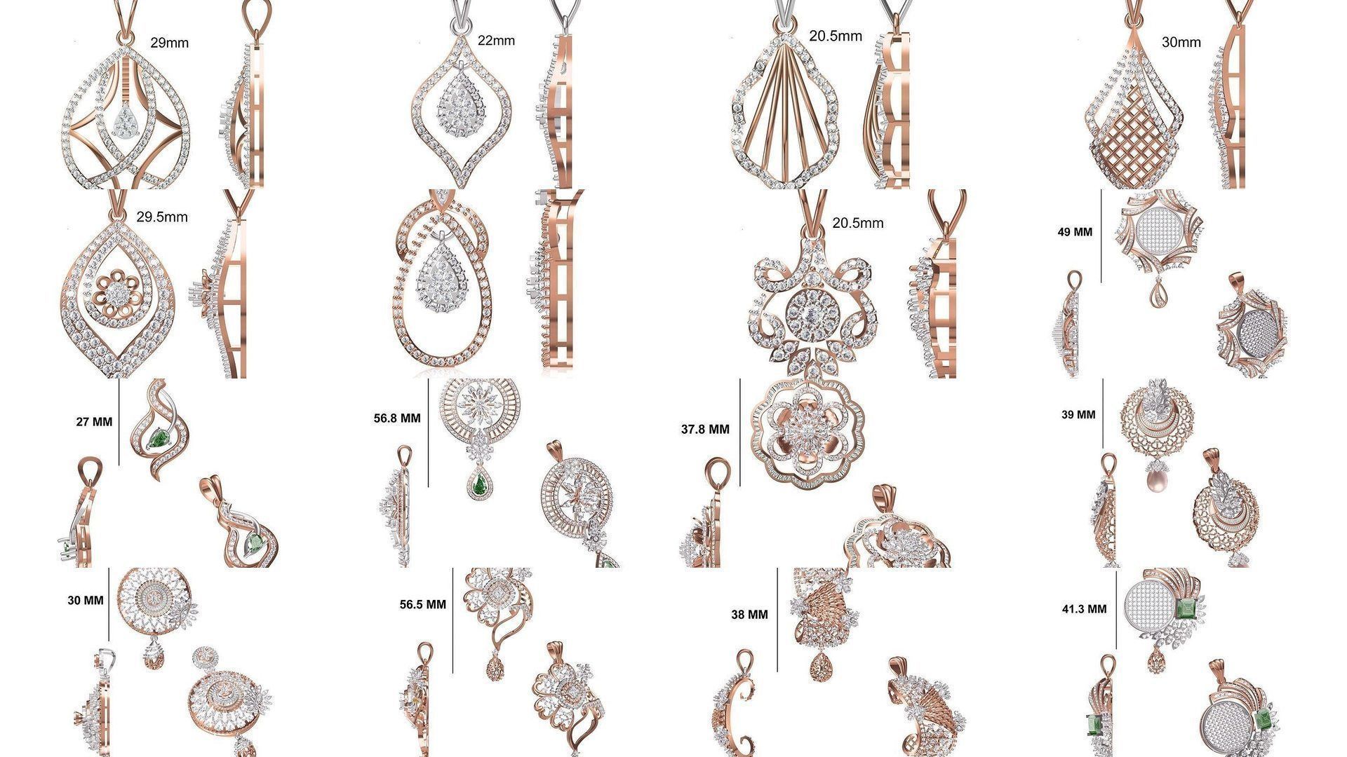 82 Women Heavy Unique Pendant STL FBX JCD Details Collection _11