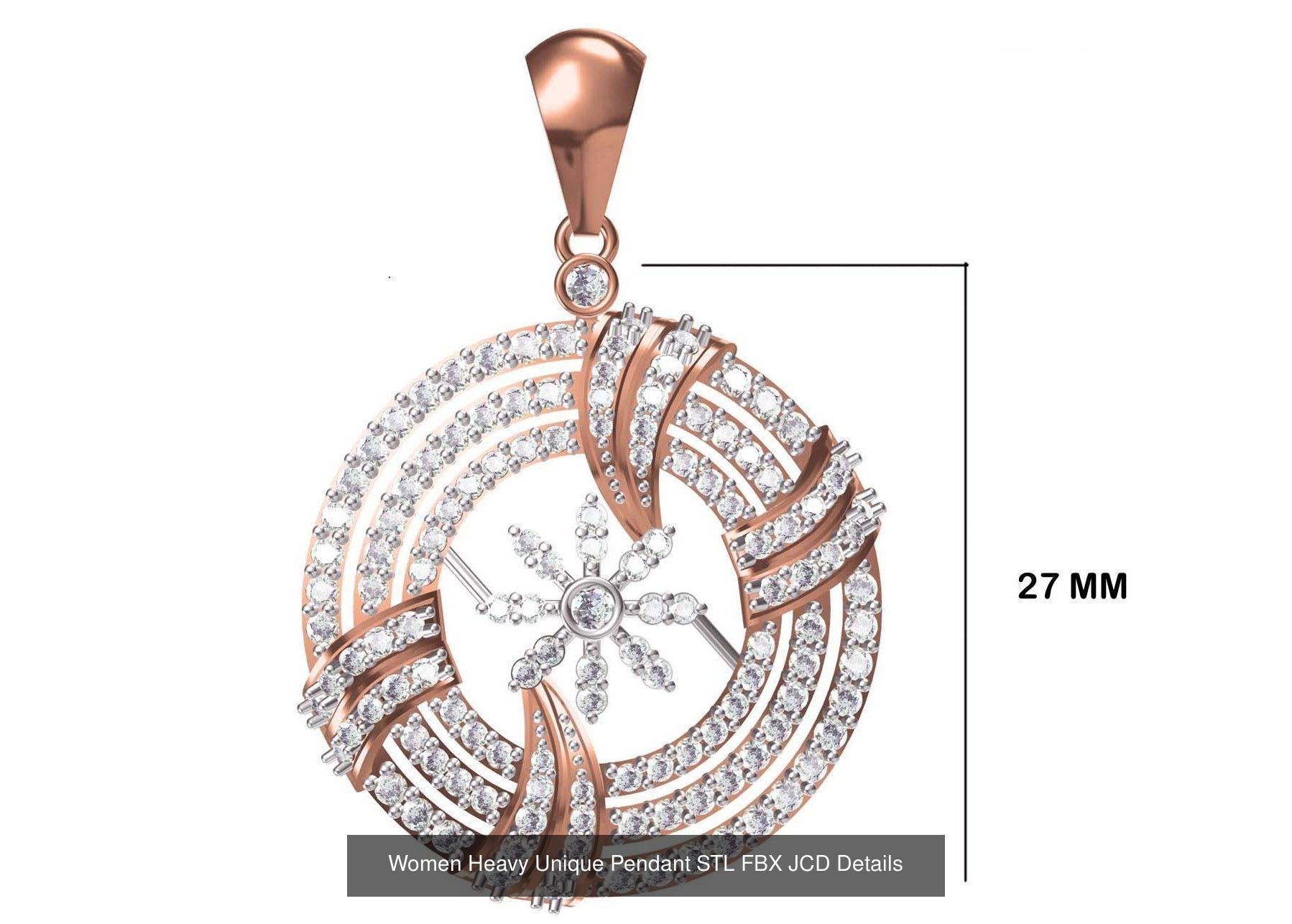 82 Women Heavy Unique Pendant STL FBX JCD Details Collection _31