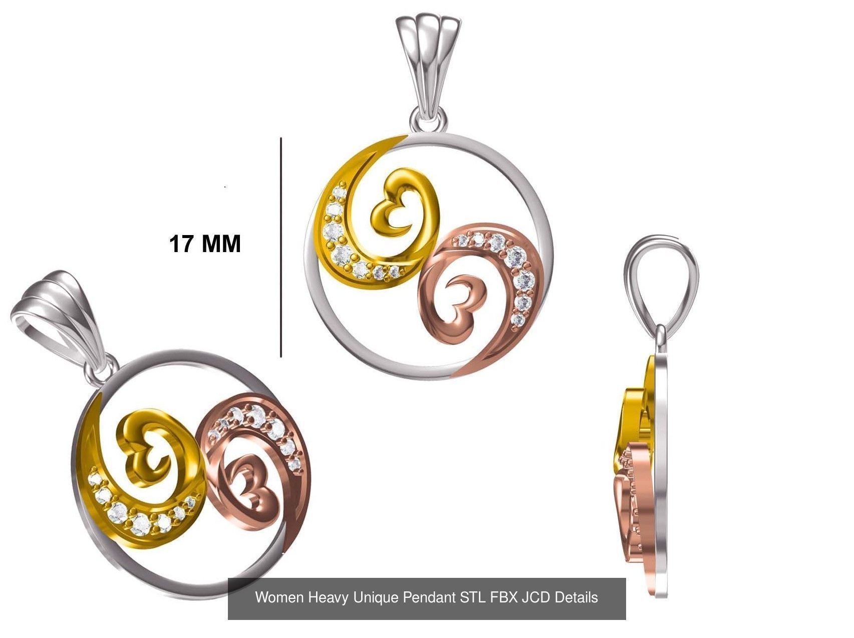 82 Women Heavy Unique Pendant STL FBX JCD Details Collection _70