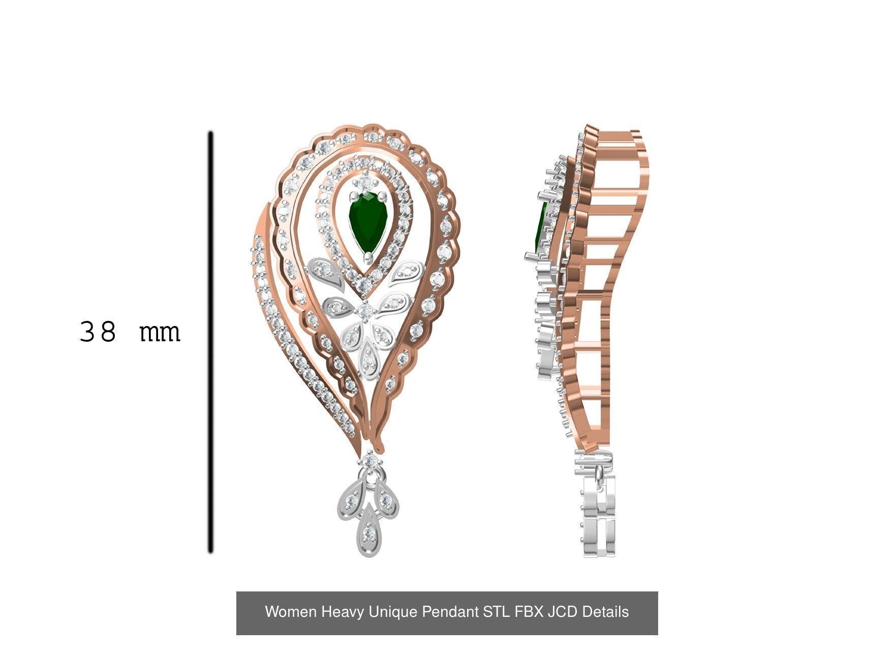 82 Women Heavy Unique Pendant STL FBX JCD Details Collection _45