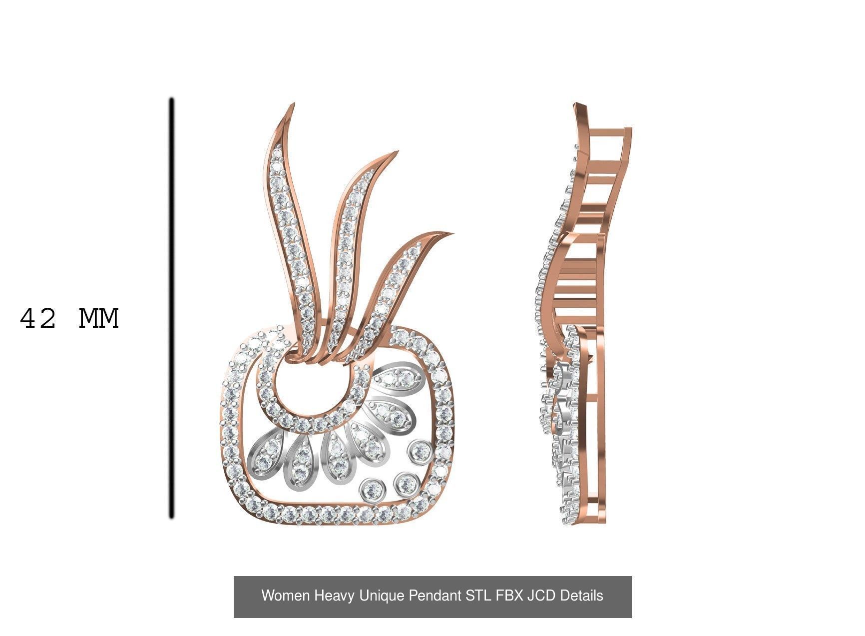 82 Women Heavy Unique Pendant STL FBX JCD Details Collection _49