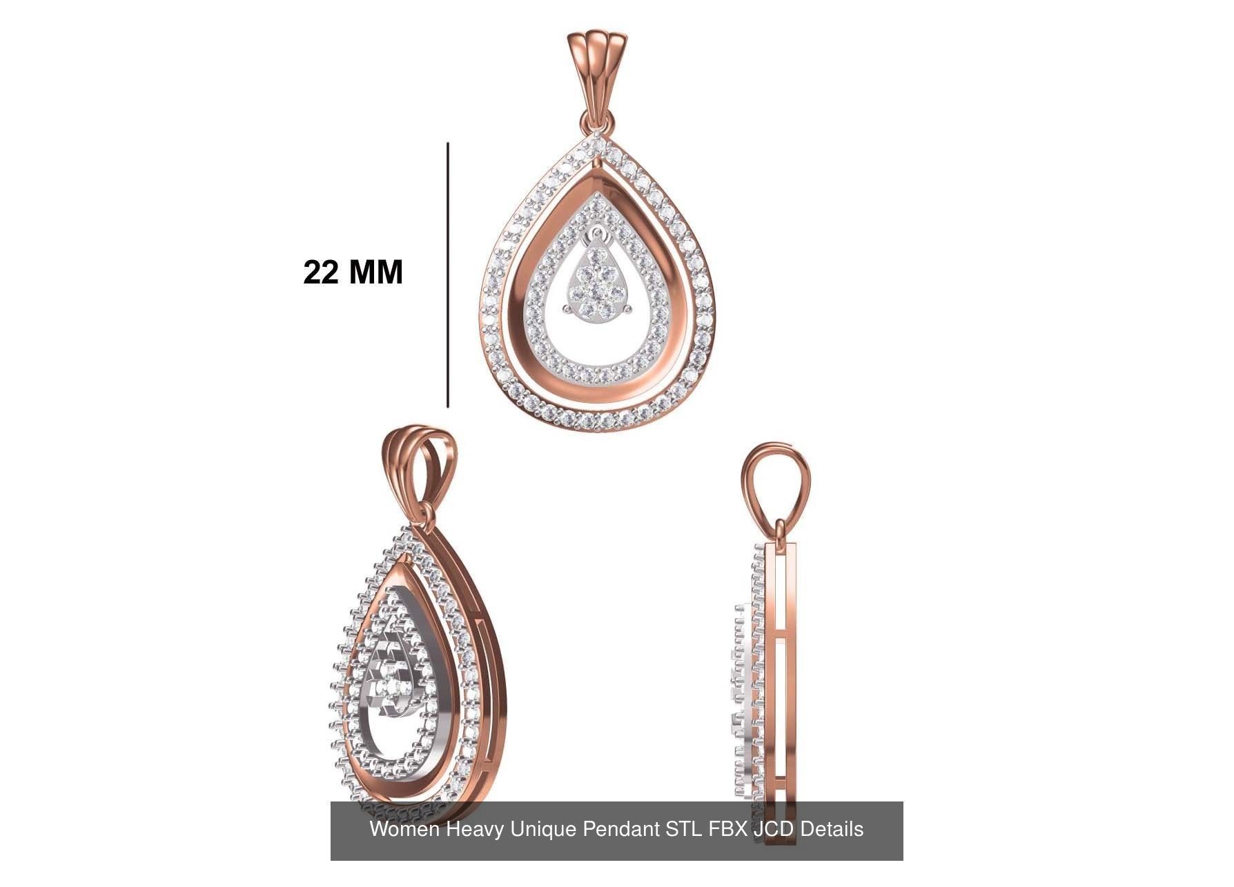 82 Women Heavy Unique Pendant STL FBX JCD Details Collection _51