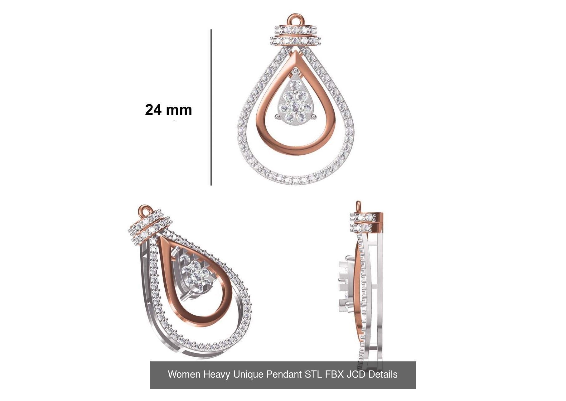 82 Women Heavy Unique Pendant STL FBX JCD Details Collection _56