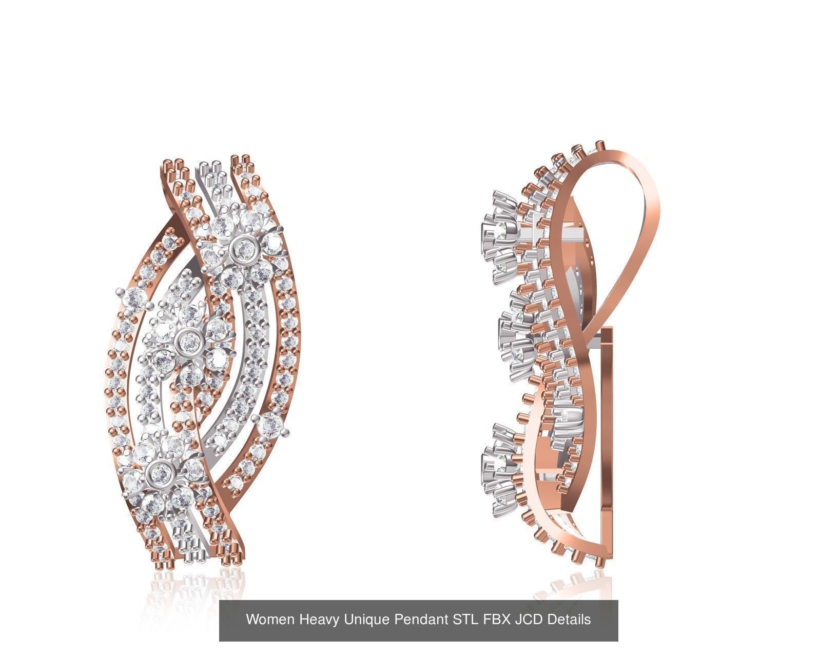 82 Women Heavy Unique Pendant STL FBX JCD Details Collection _19