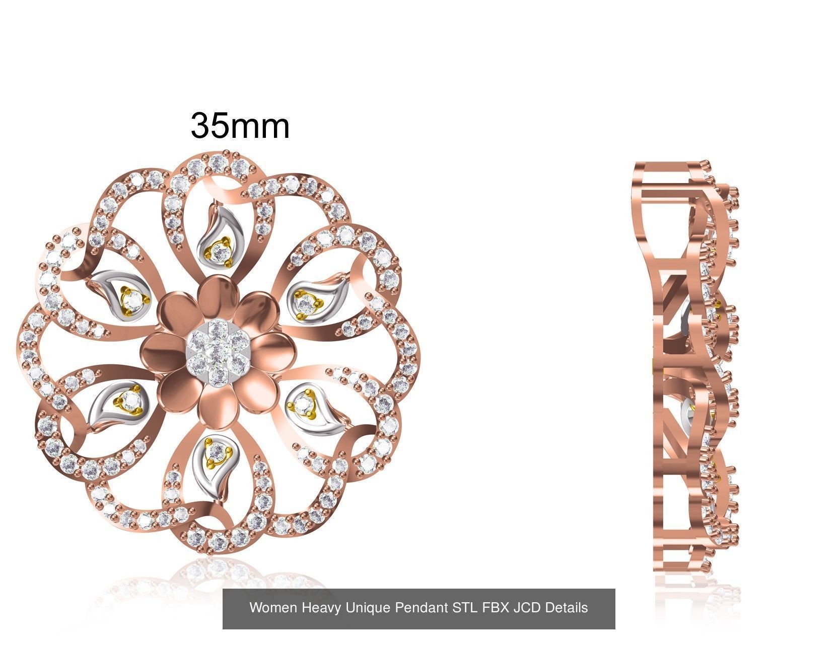 82 Women Heavy Unique Pendant STL FBX JCD Details Collection _35