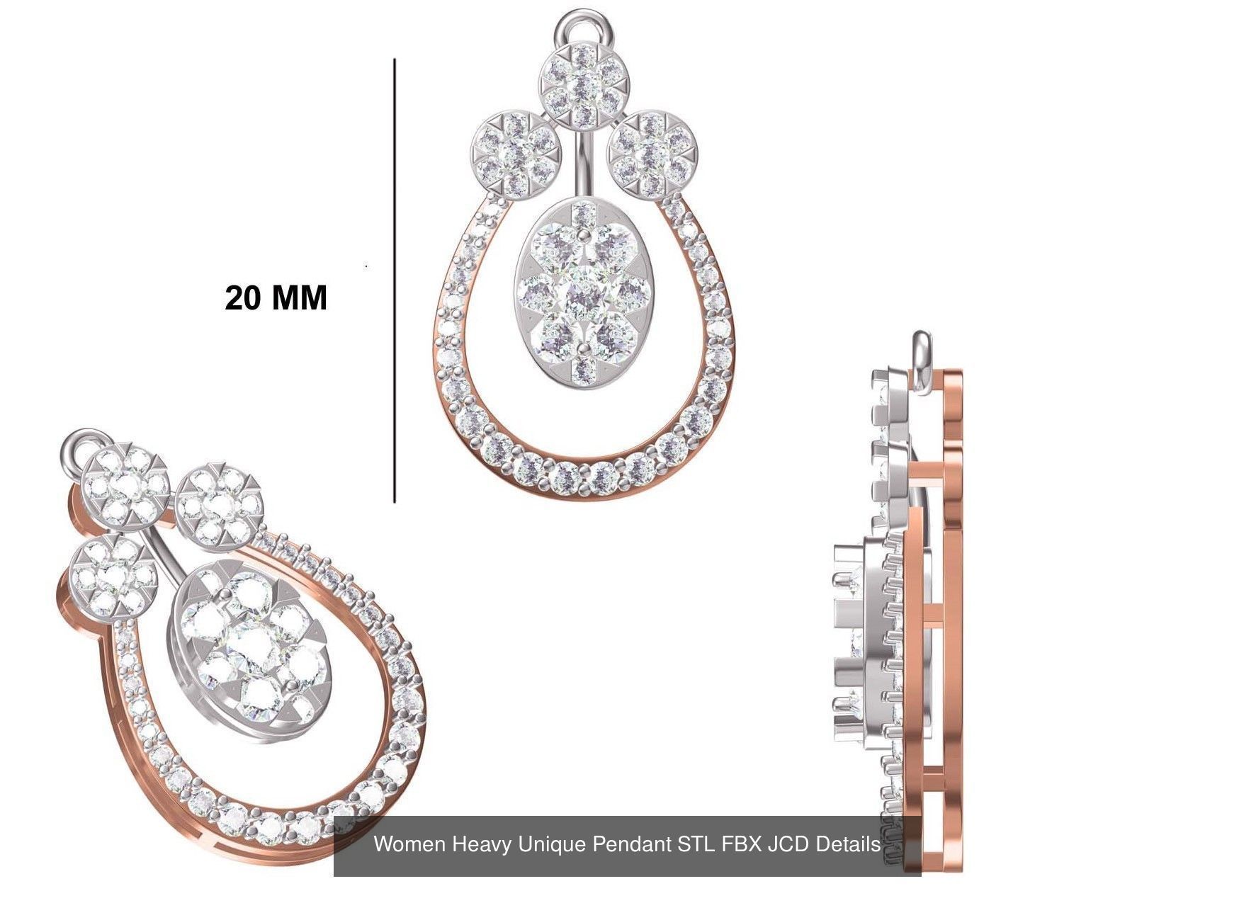 82 Women Heavy Unique Pendant STL FBX JCD Details Collection _59