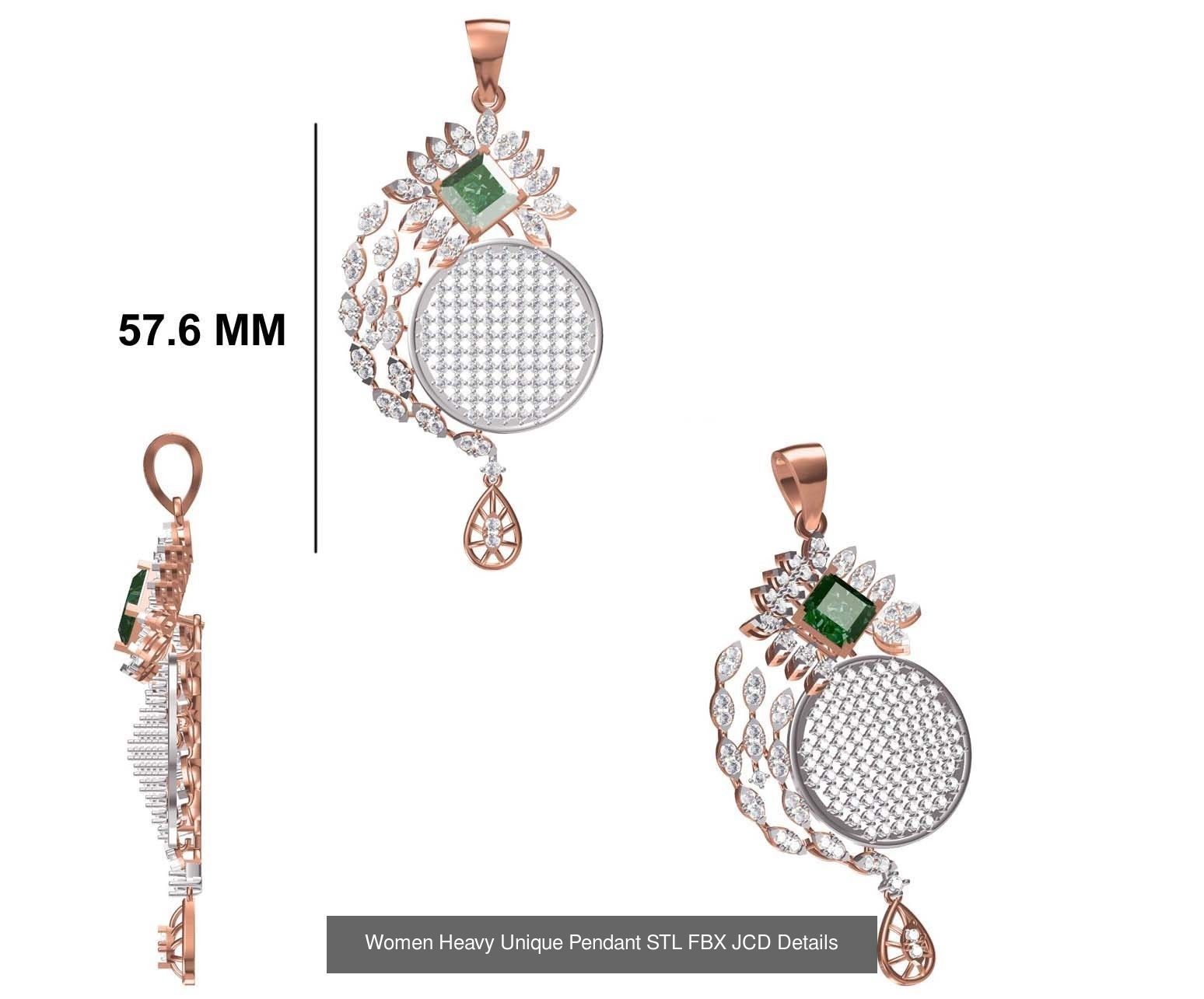 82 Women Heavy Unique Pendant STL FBX JCD Details Collection _95