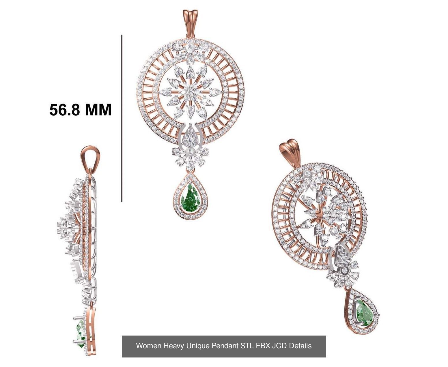 82 Women Heavy Unique Pendant STL FBX JCD Details Collection _88