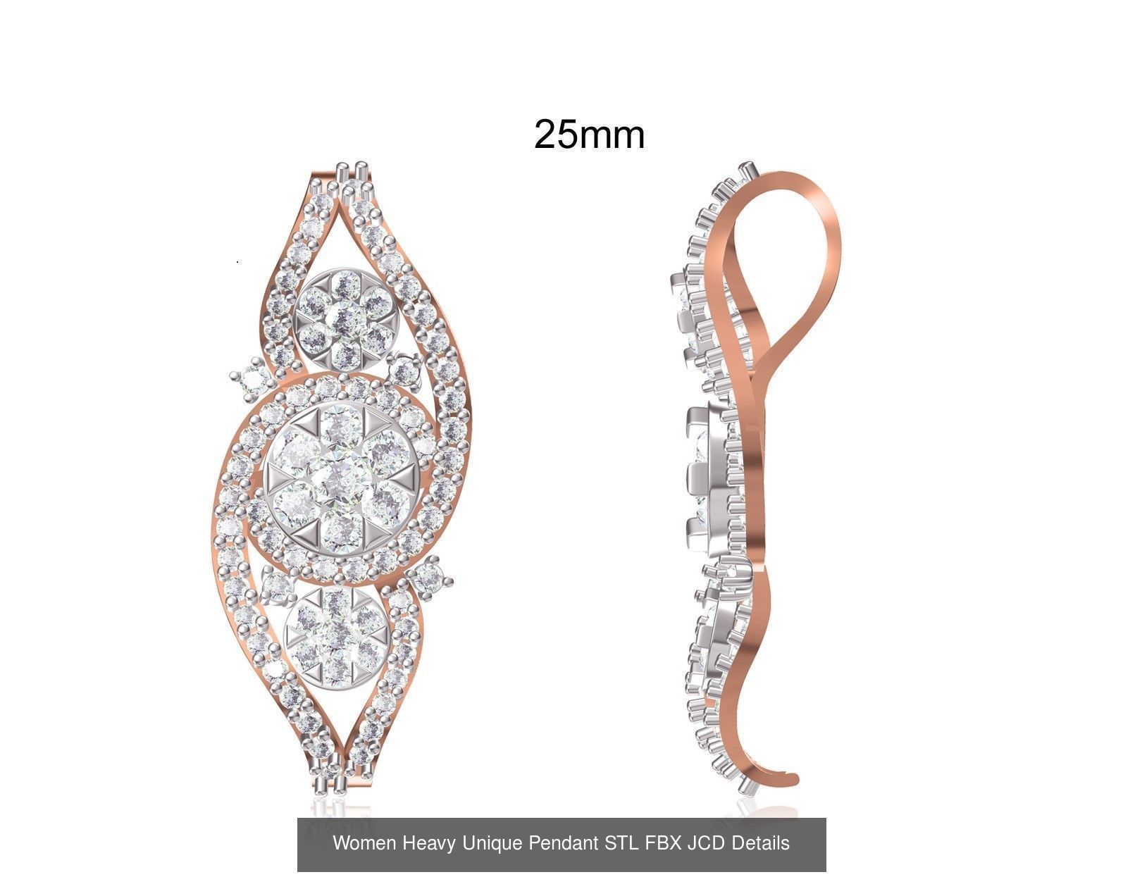 82 Women Heavy Unique Pendant STL FBX JCD Details Collection _22