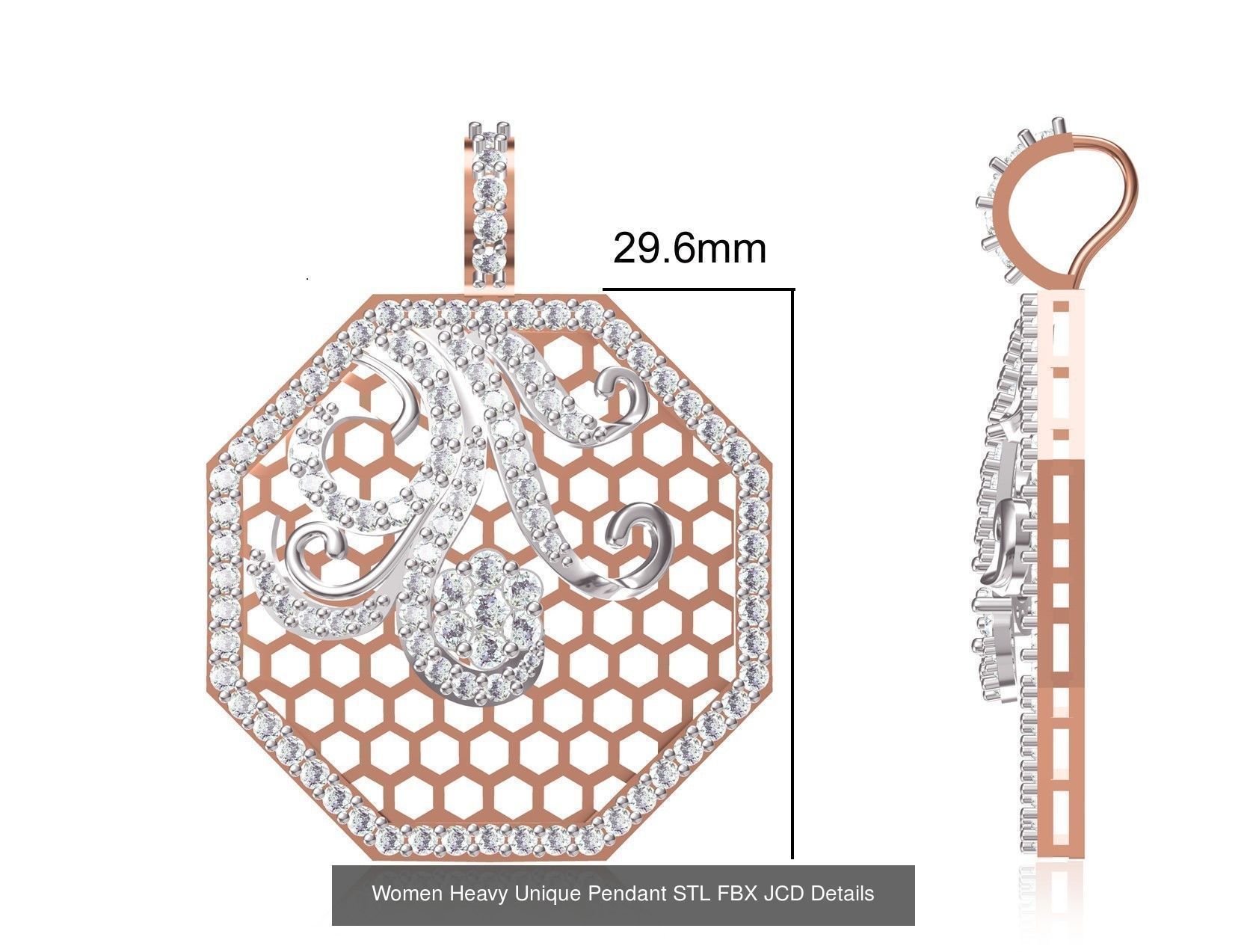 82 Women Heavy Unique Pendant STL FBX JCD Details Collection _17