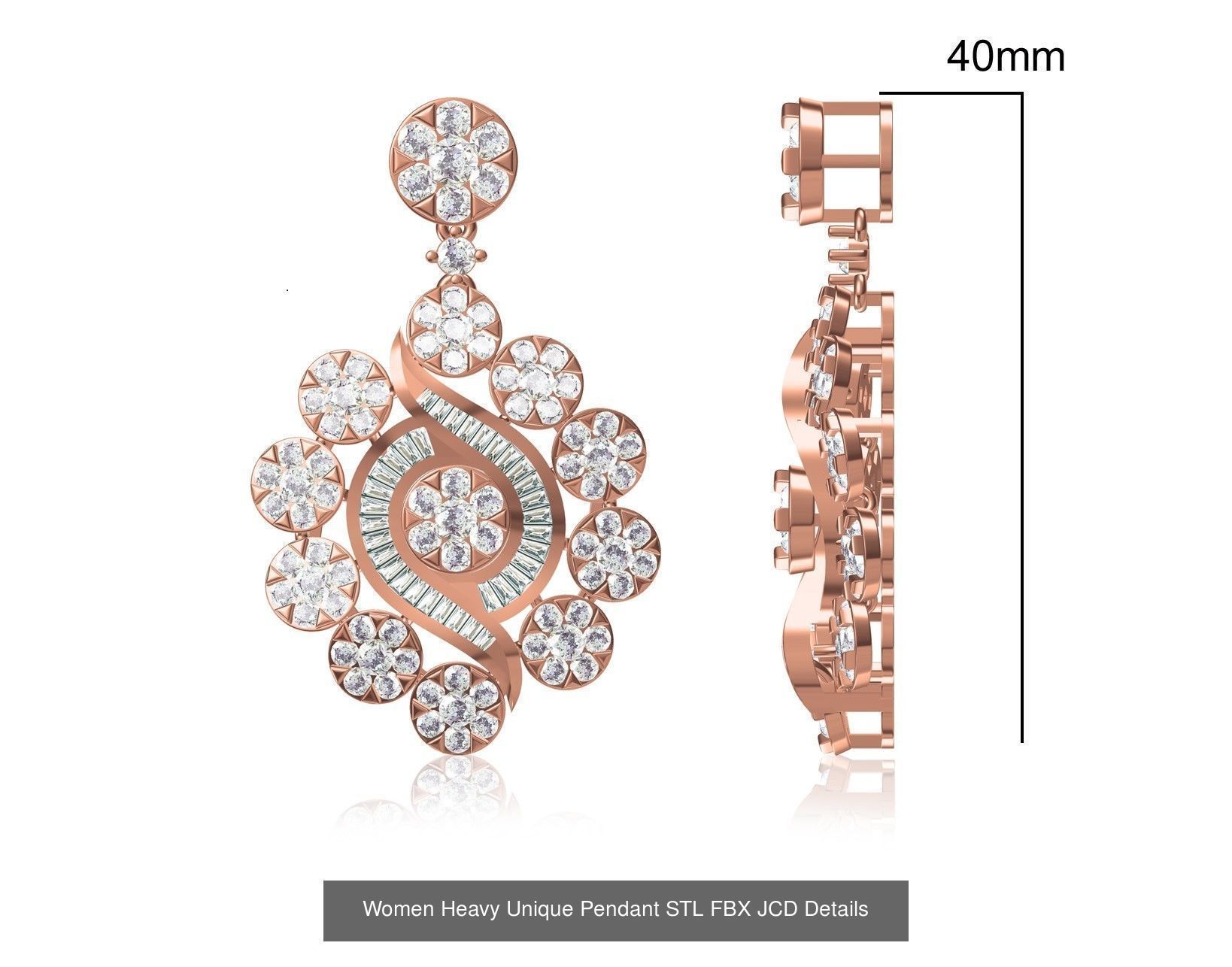 82 Women Heavy Unique Pendant STL FBX JCD Details Collection _23
