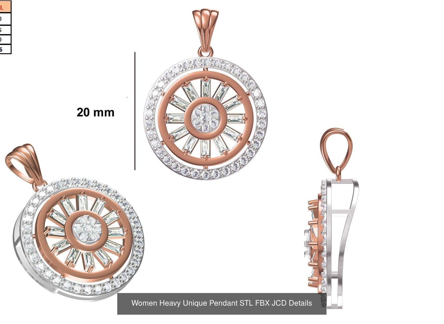 82 Women Heavy Unique Pendant STL FBX JCD Details Collection _67