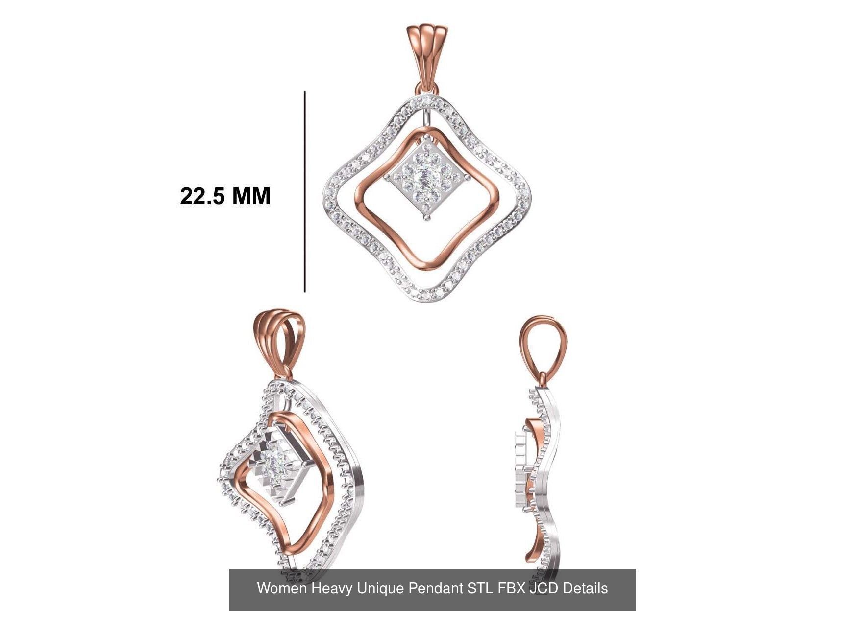 82 Women Heavy Unique Pendant STL FBX JCD Details Collection _52