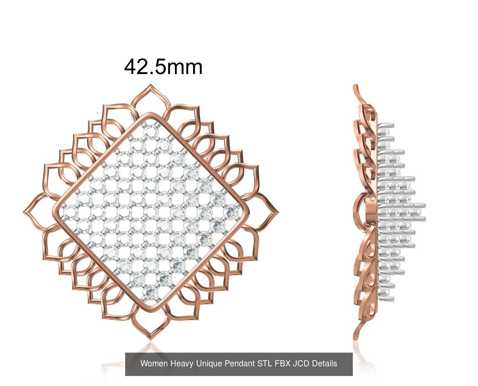 82 Women Heavy Unique Pendant STL FBX JCD Details Collection _34
