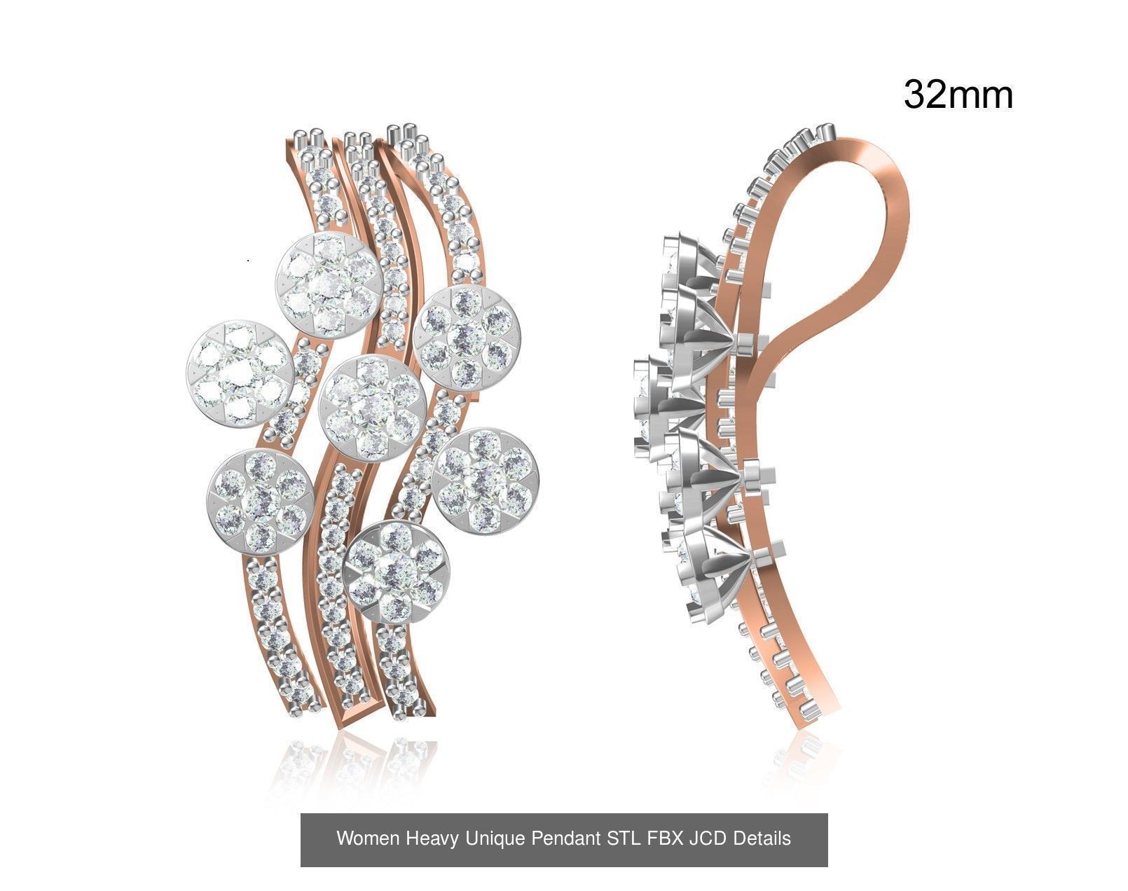 82 Women Heavy Unique Pendant STL FBX JCD Details Collection _24