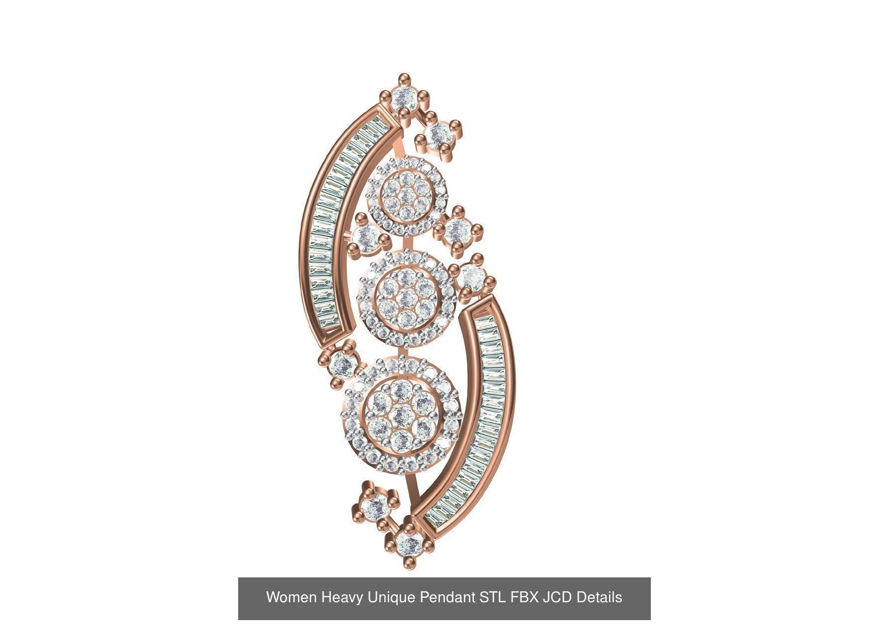 82 Women Heavy Unique Pendant STL FBX JCD Details Collection _42