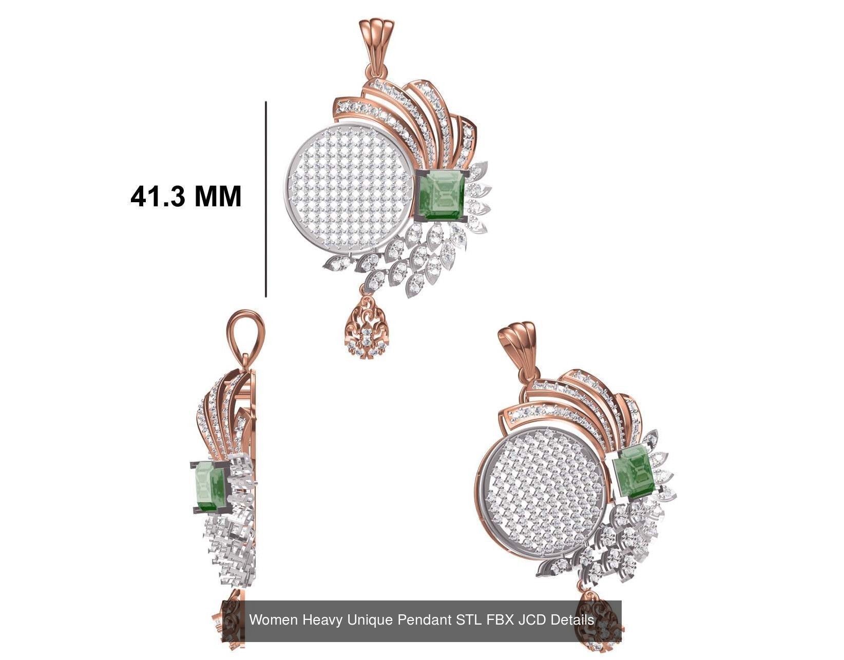 82 Women Heavy Unique Pendant STL FBX JCD Details Collection _94