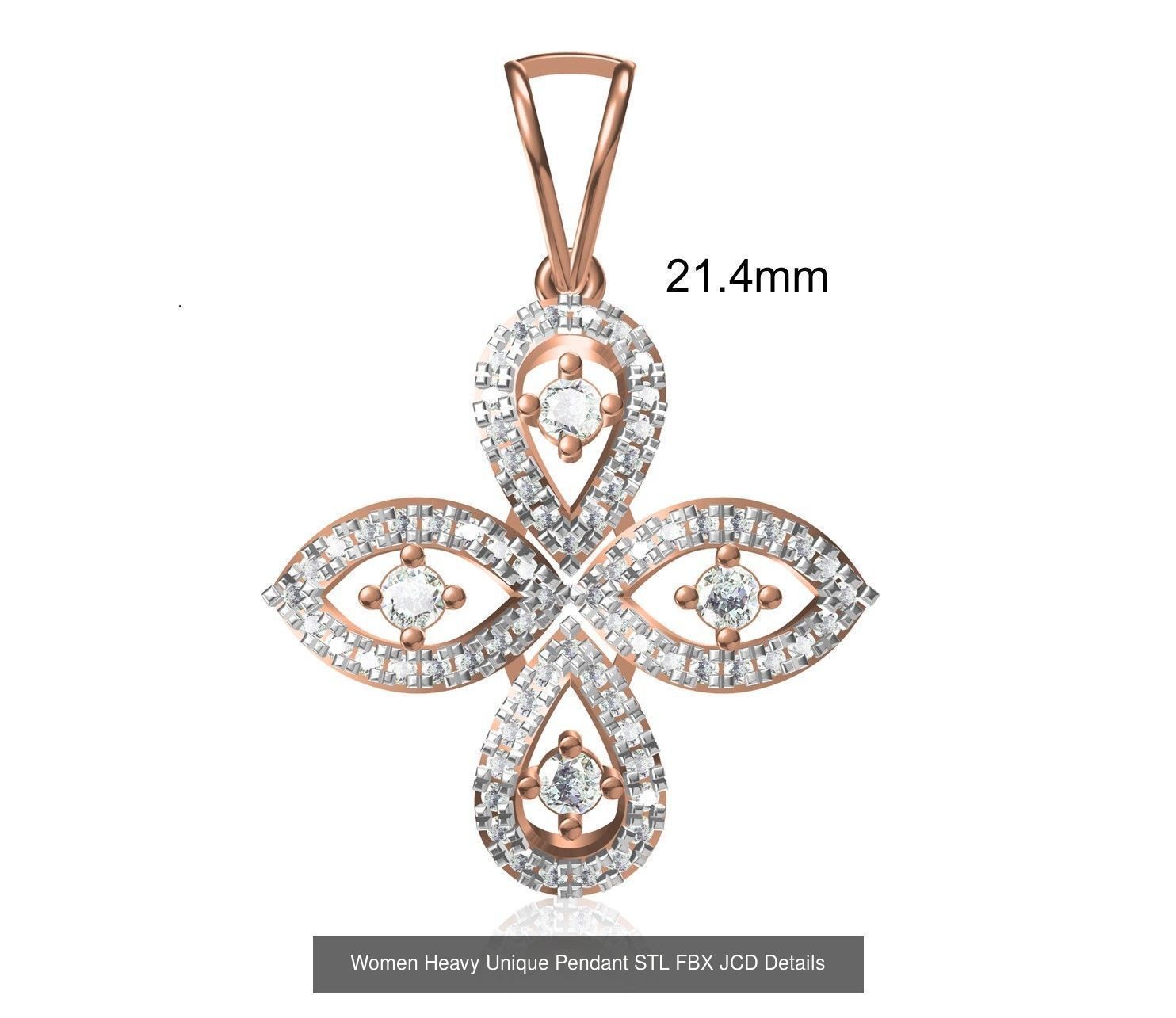 82 Women Heavy Unique Pendant STL FBX JCD Details Collection _33