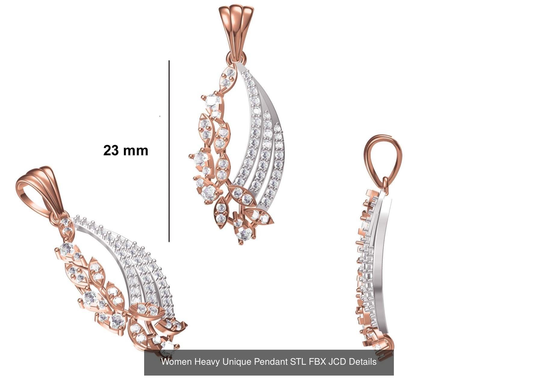 82 Women Heavy Unique Pendant STL FBX JCD Details Collection _62