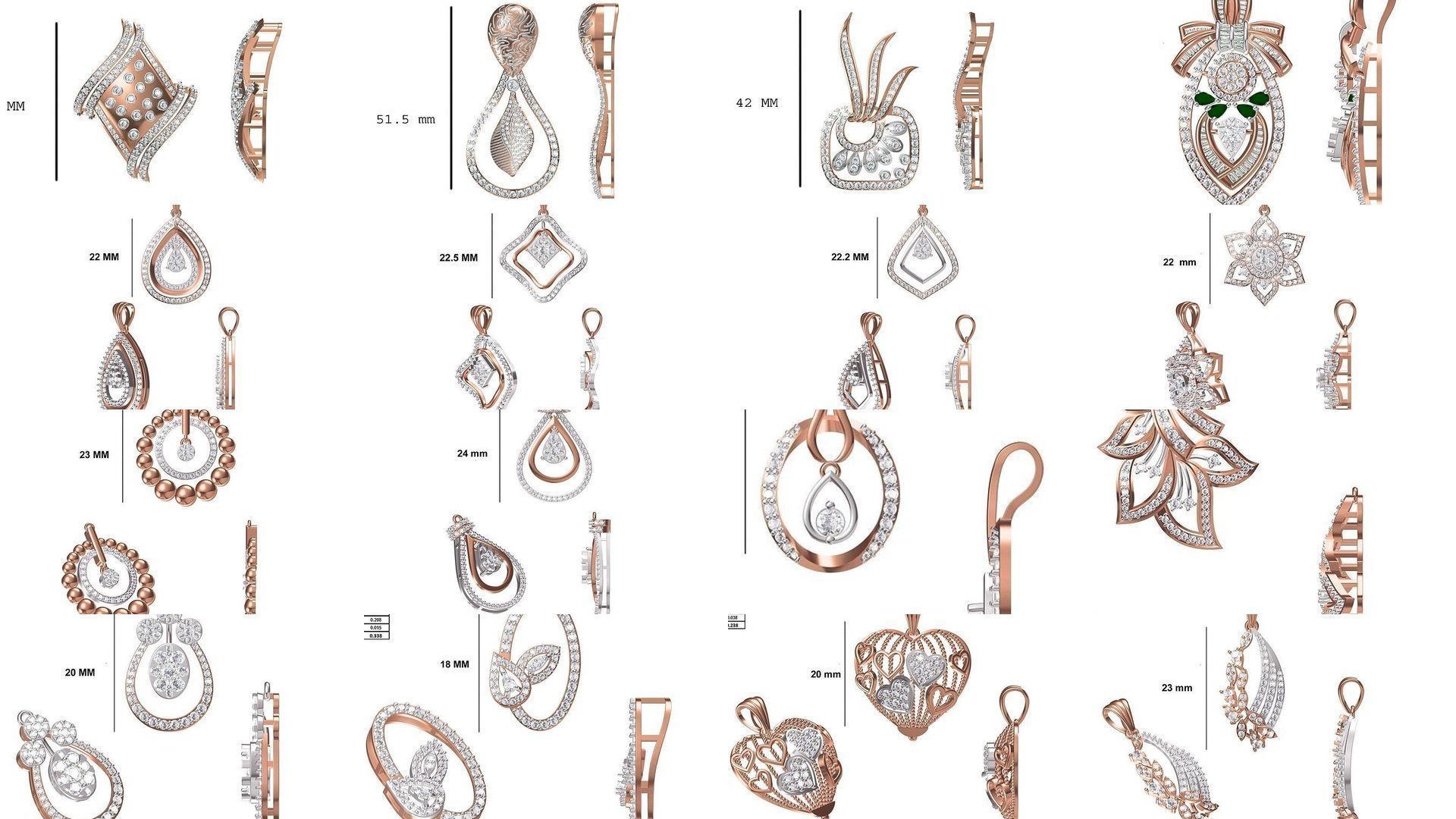 82 Women Heavy Unique Pendant STL FBX JCD Details Collection _5