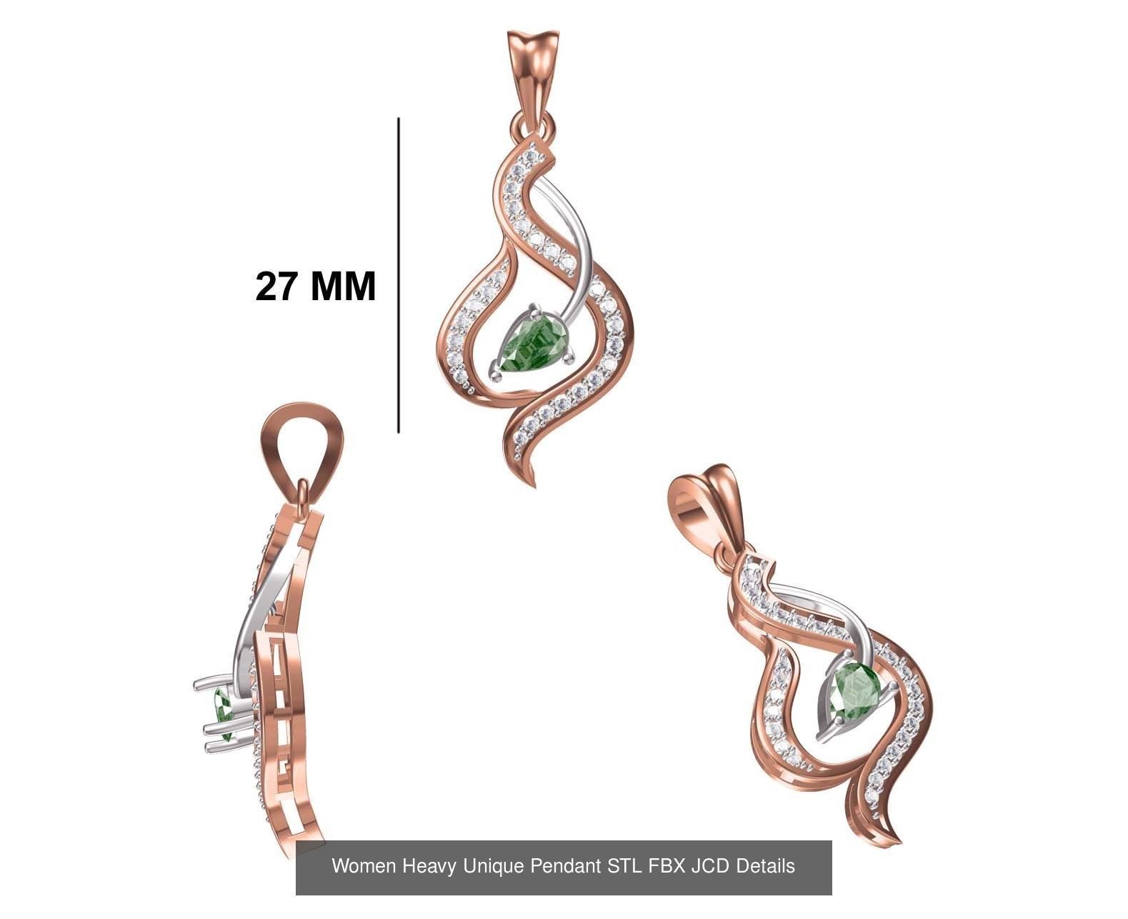 82 Women Heavy Unique Pendant STL FBX JCD Details Collection _87