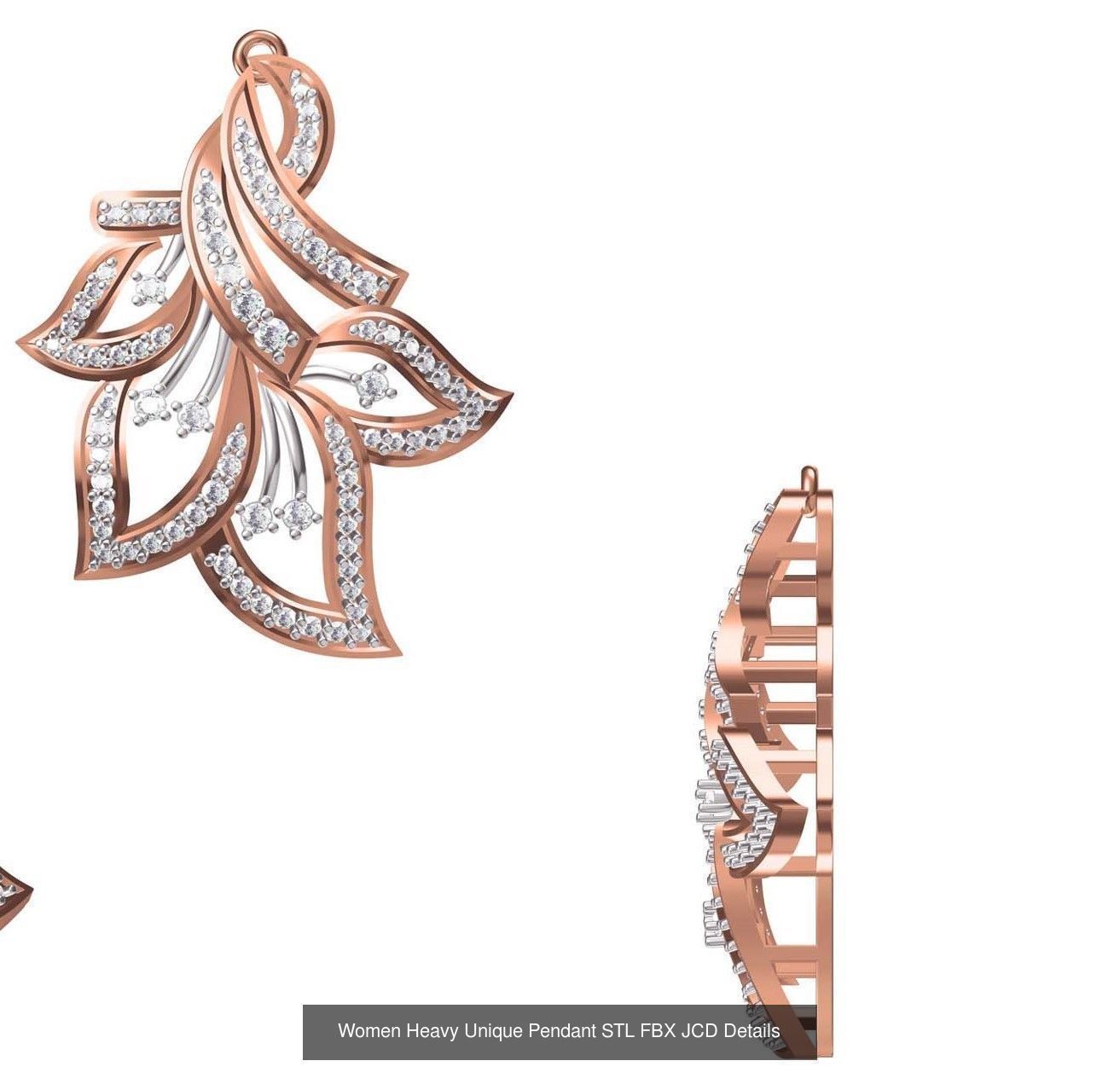 82 Women Heavy Unique Pendant STL FBX JCD Details Collection _58