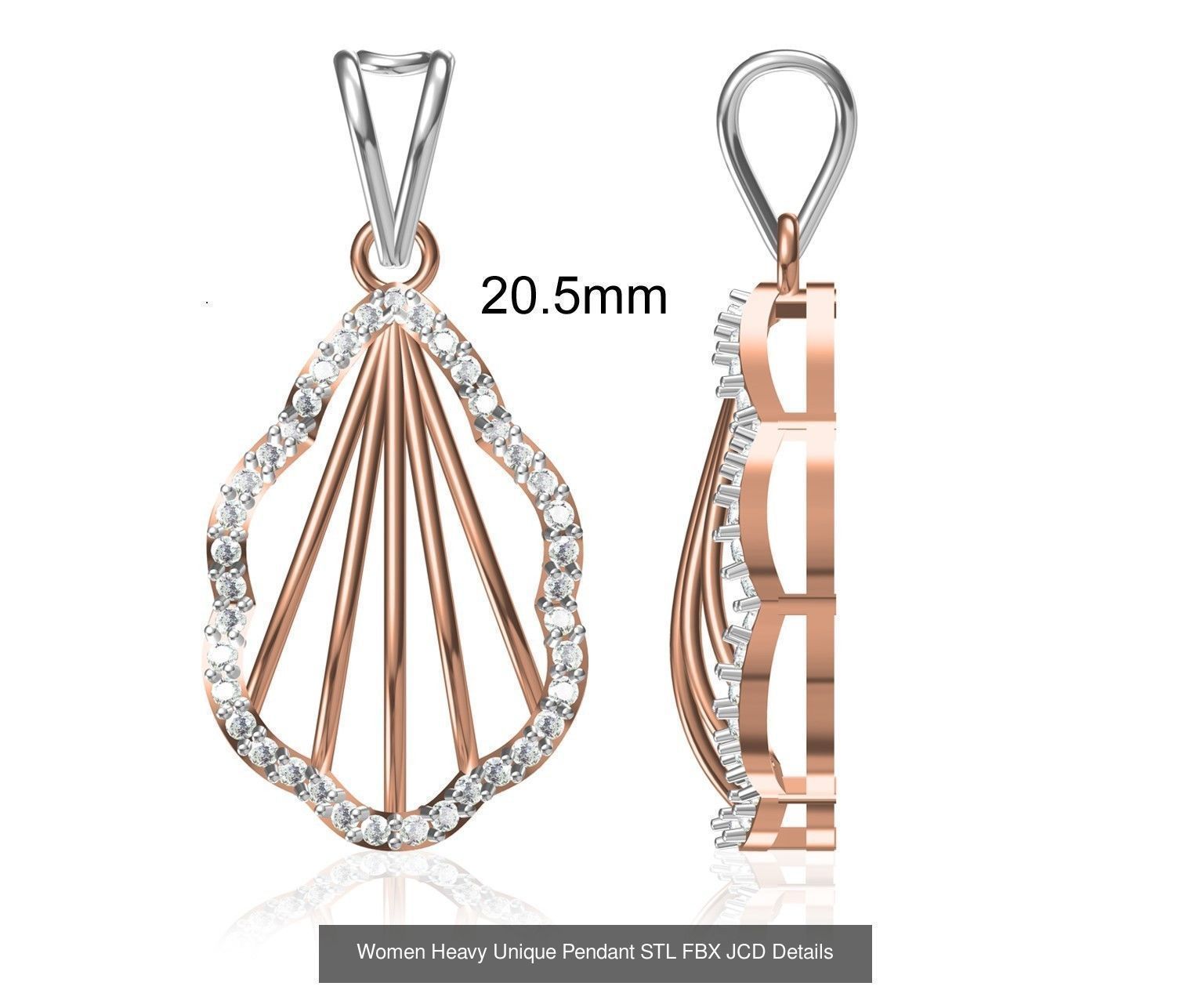 82 Women Heavy Unique Pendant STL FBX JCD Details Collection _81