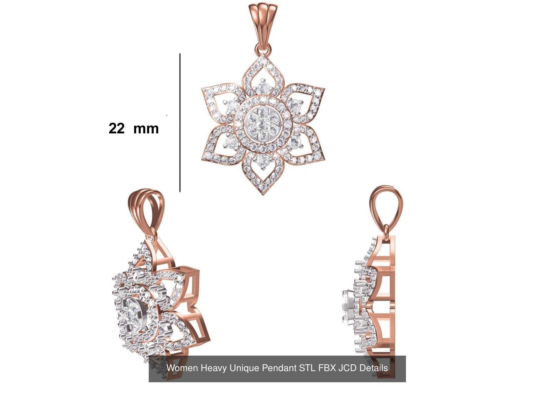 82 Women Heavy Unique Pendant STL FBX JCD Details Collection _54