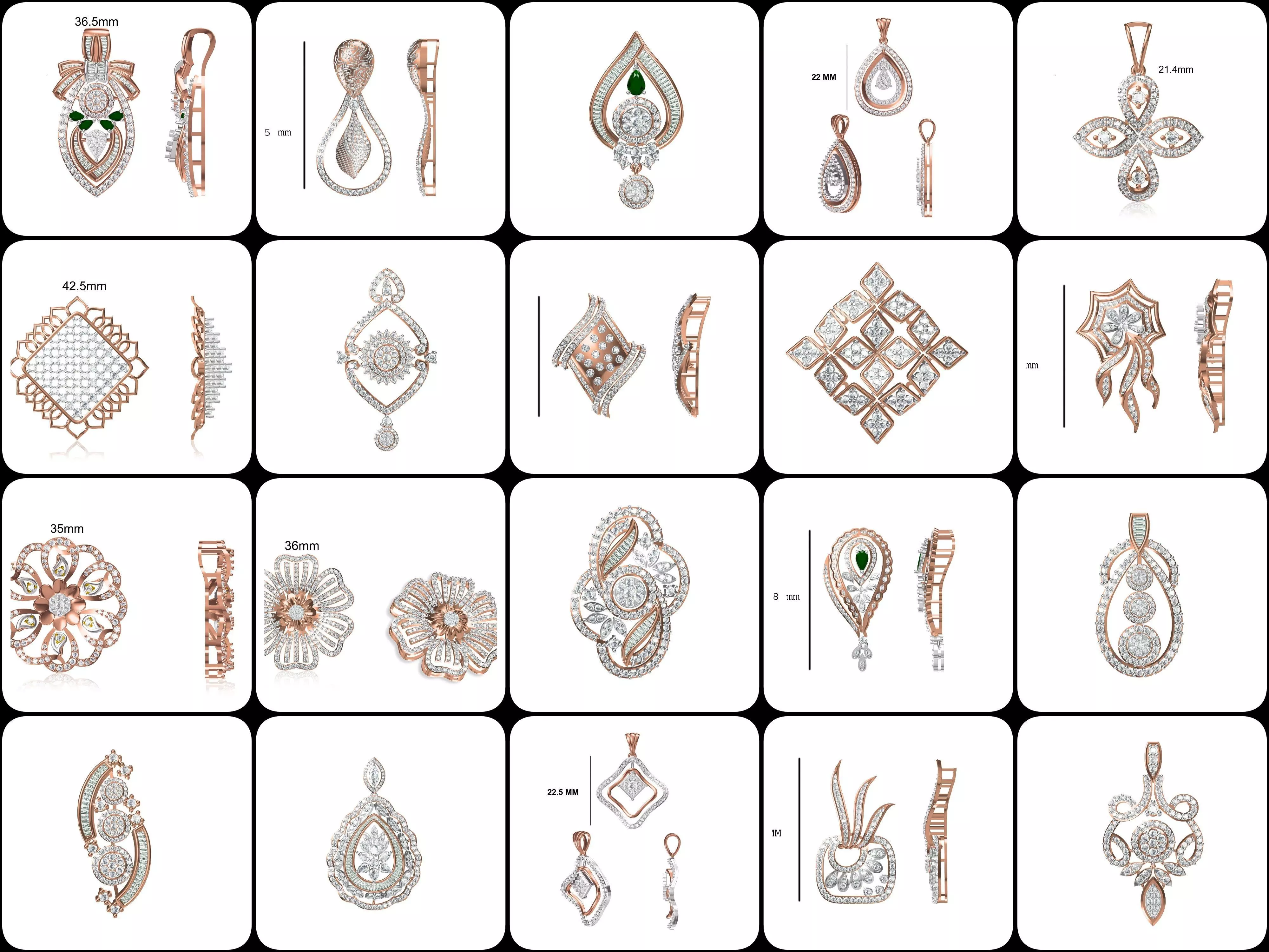 82 Women Heavy Unique Pendant STL FBX JCD Details Collection _0