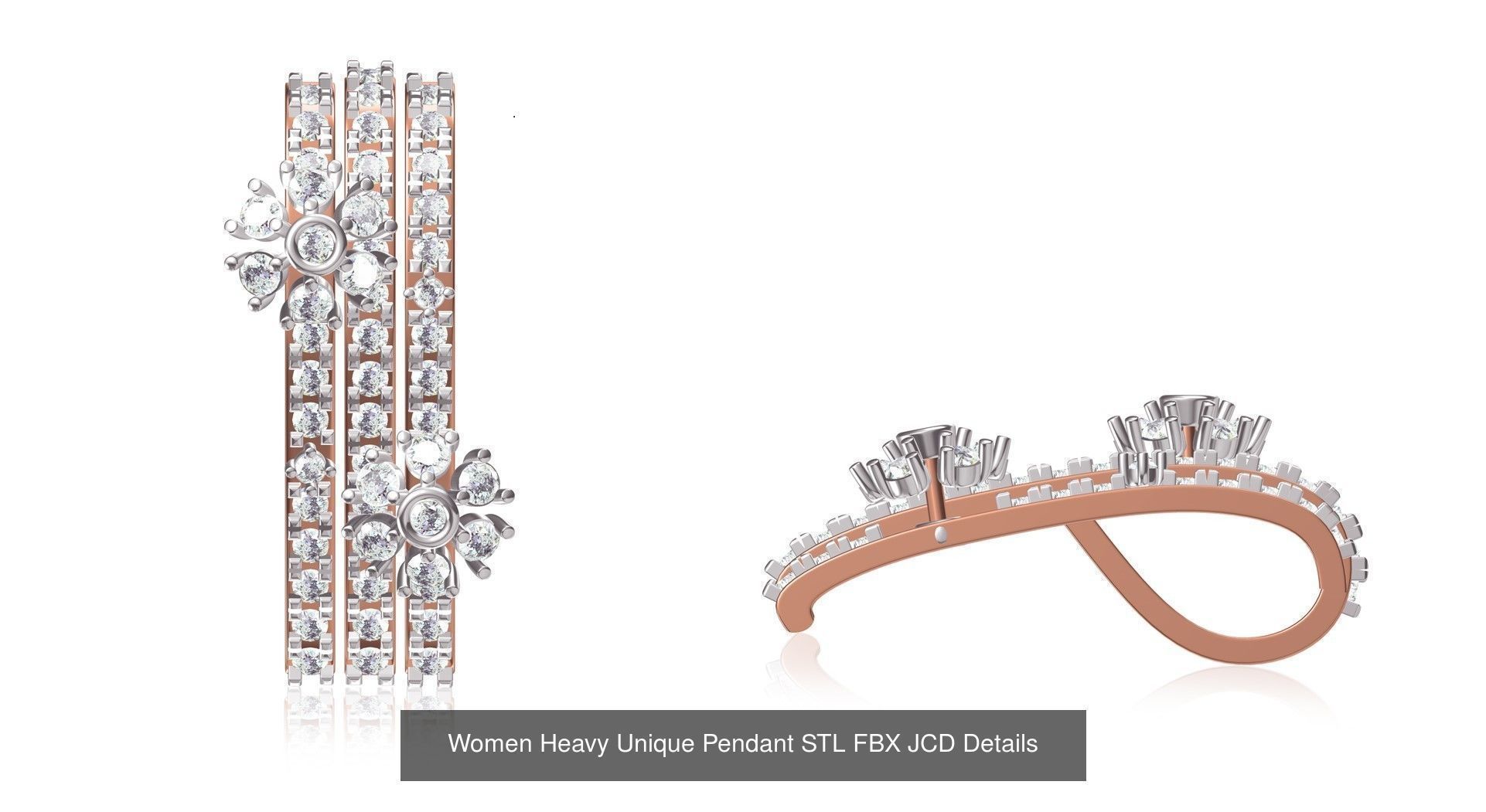 82 Women Heavy Unique Pendant STL FBX JCD Details Collection _18