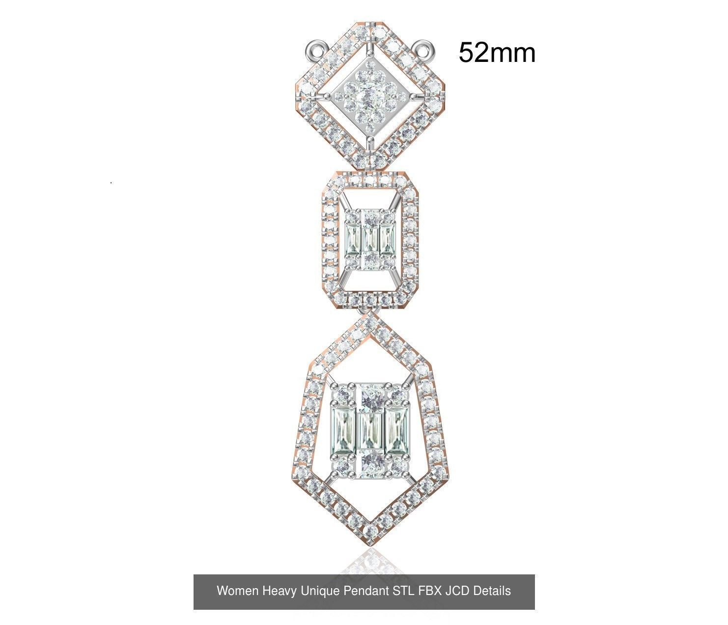 82 Women Heavy Unique Pendant STL FBX JCD Details Collection _16
