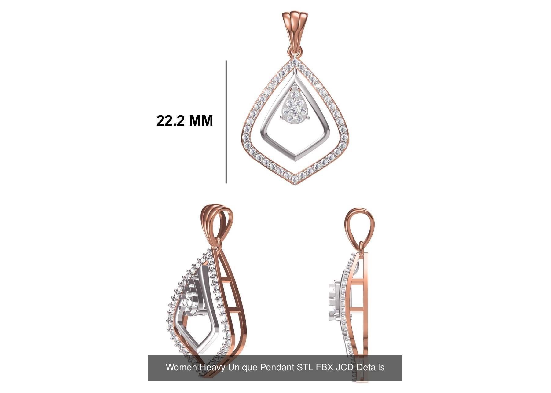 82 Women Heavy Unique Pendant STL FBX JCD Details Collection _53