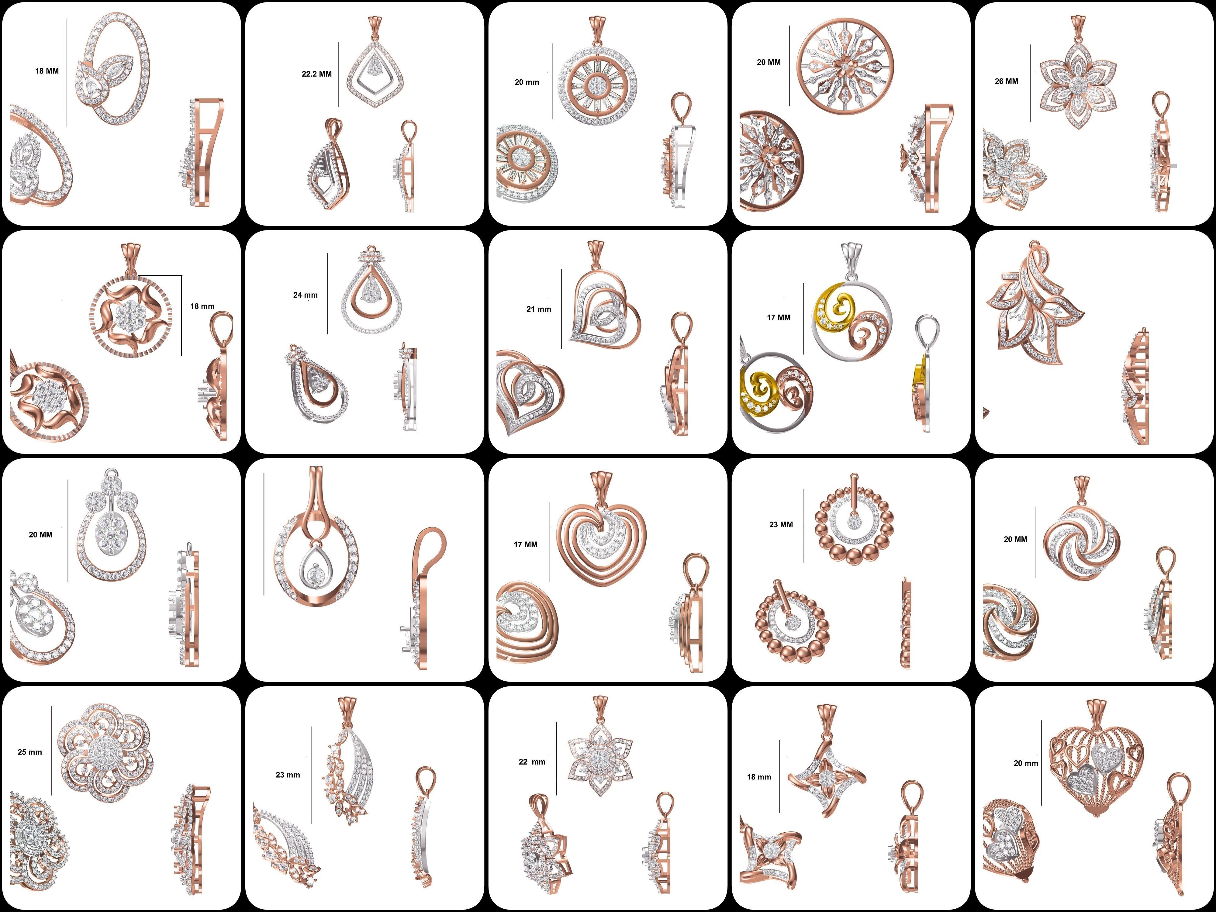 82 Women Heavy Unique Pendant STL FBX JCD Details Collection _3