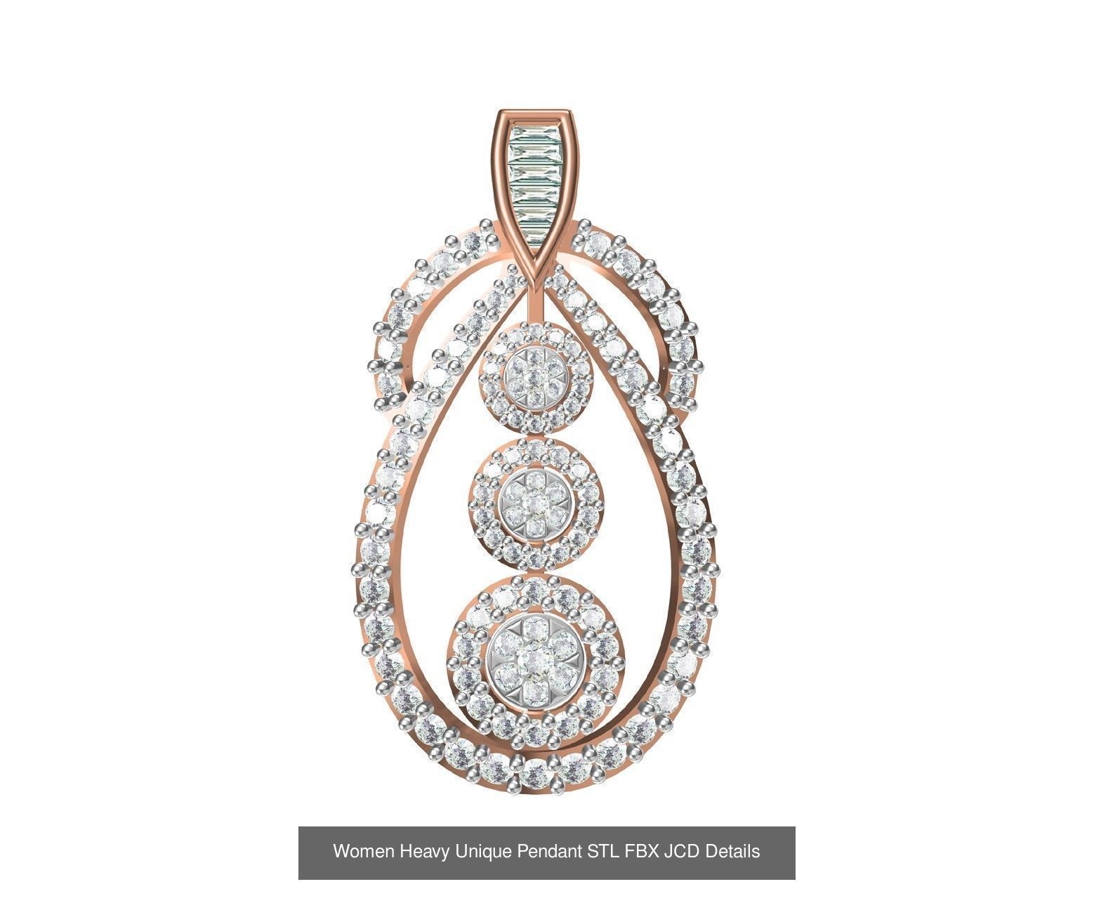 82 Women Heavy Unique Pendant STL FBX JCD Details Collection _39