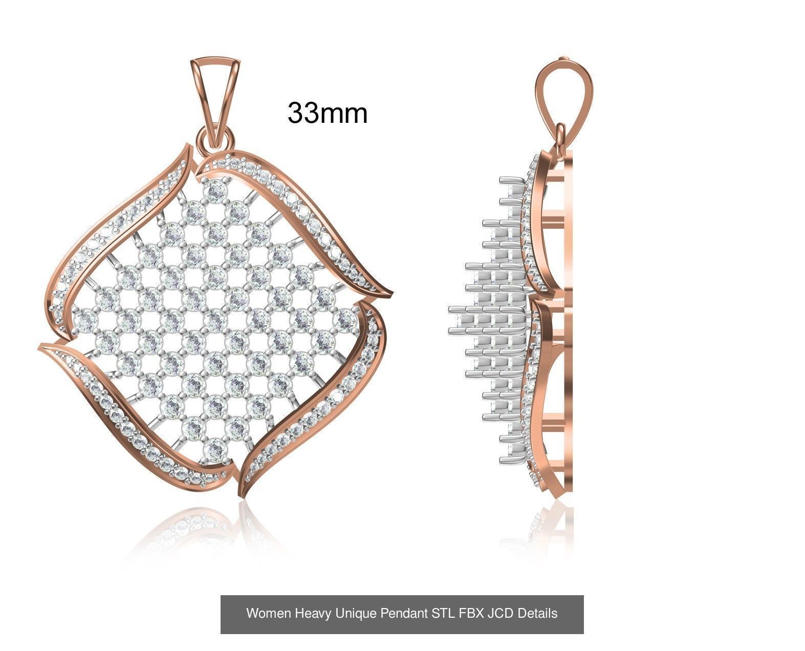82 Women Heavy Unique Pendant STL FBX JCD Details Collection _26