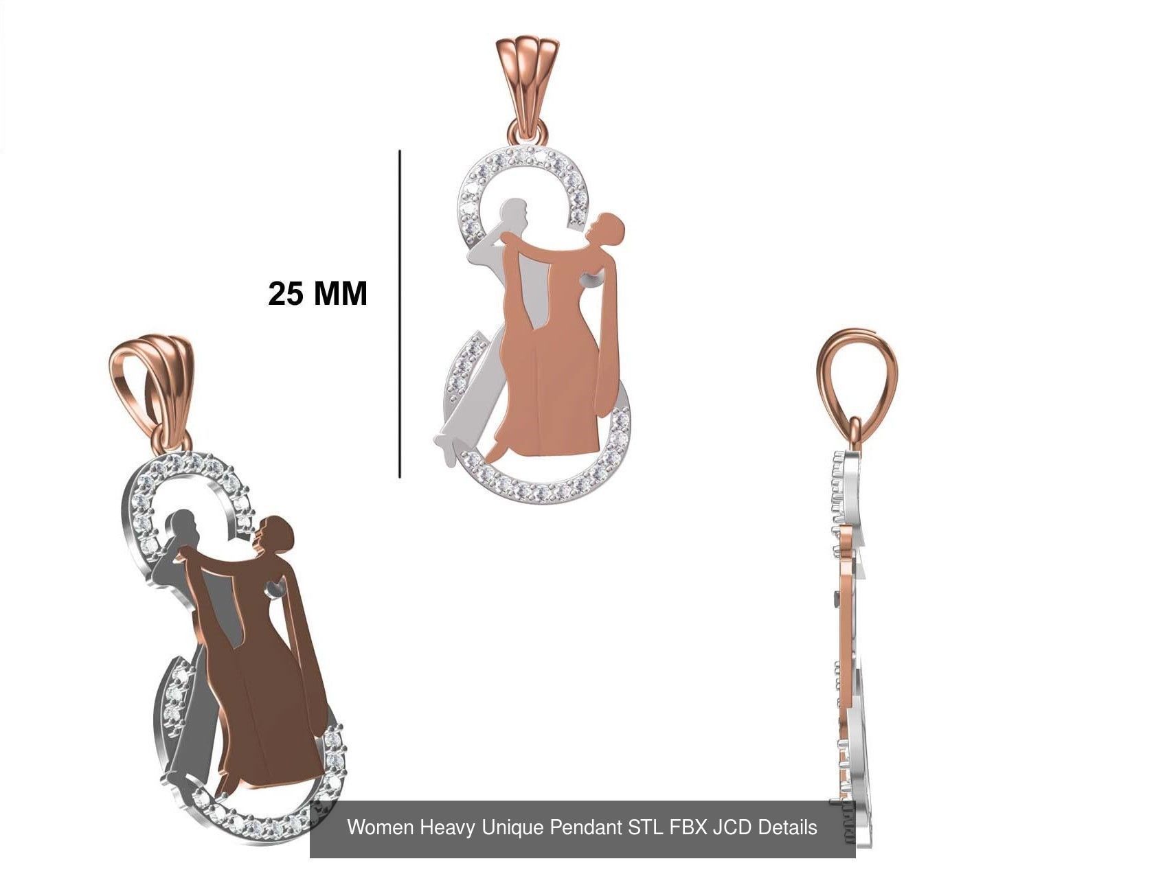 82 Women Heavy Unique Pendant STL FBX JCD Details Collection _78