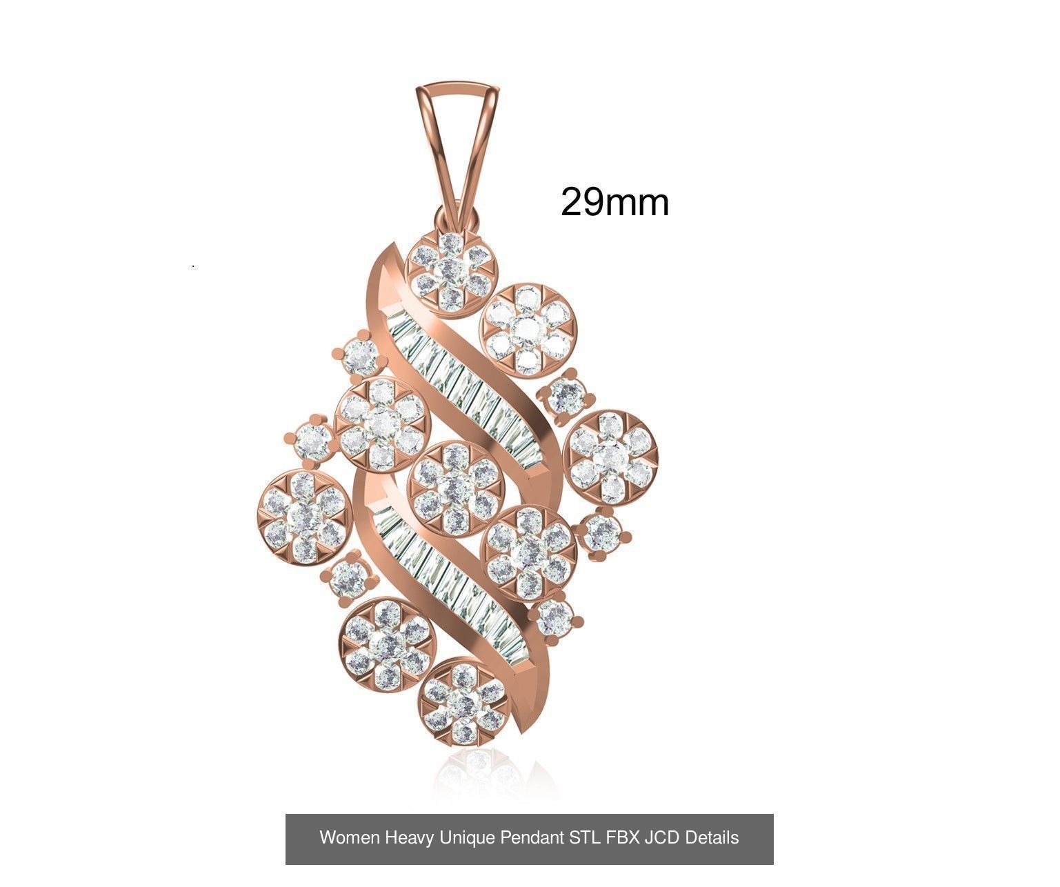82 Women Heavy Unique Pendant STL FBX JCD Details Collection _21
