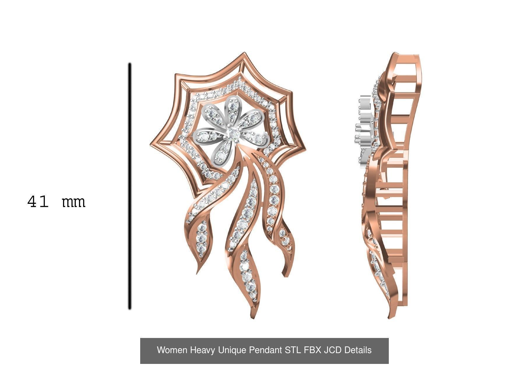 82 Women Heavy Unique Pendant STL FBX JCD Details Collection _46