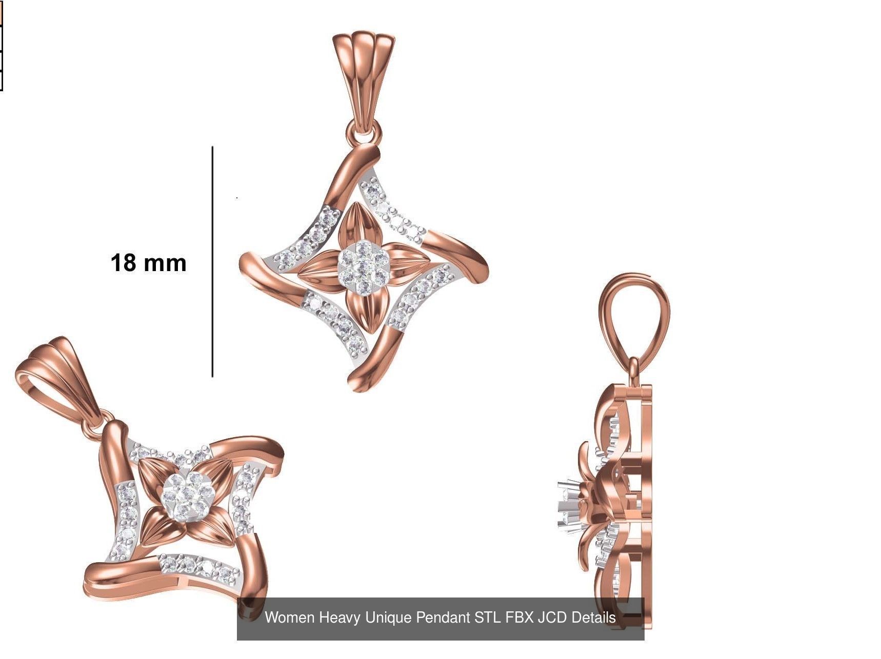 82 Women Heavy Unique Pendant STL FBX JCD Details Collection _65