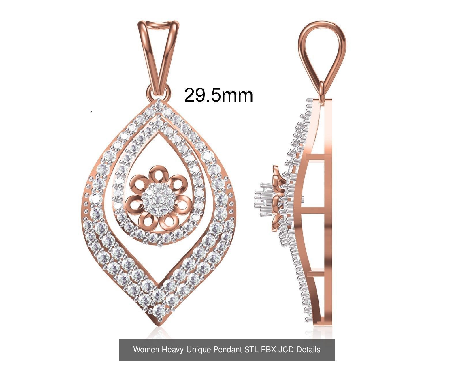 82 Women Heavy Unique Pendant STL FBX JCD Details Collection _83