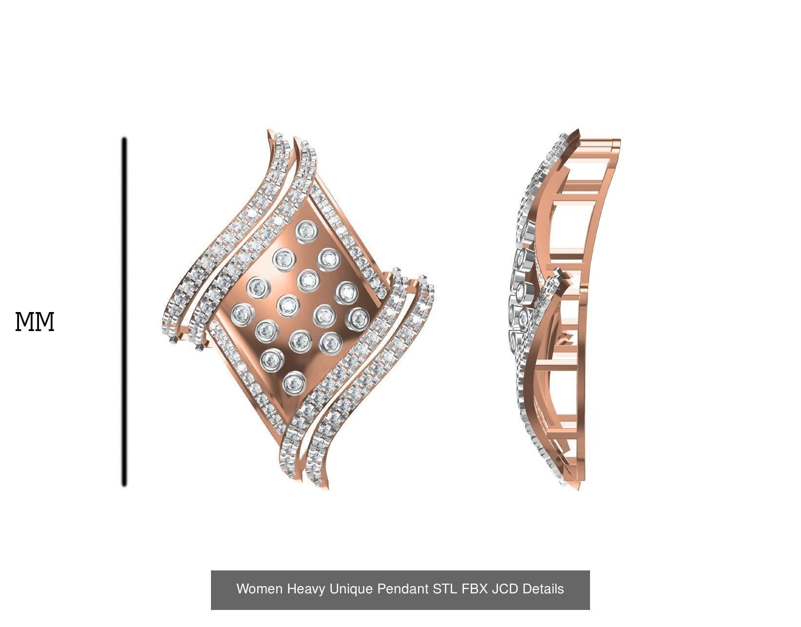 82 Women Heavy Unique Pendant STL FBX JCD Details Collection _47