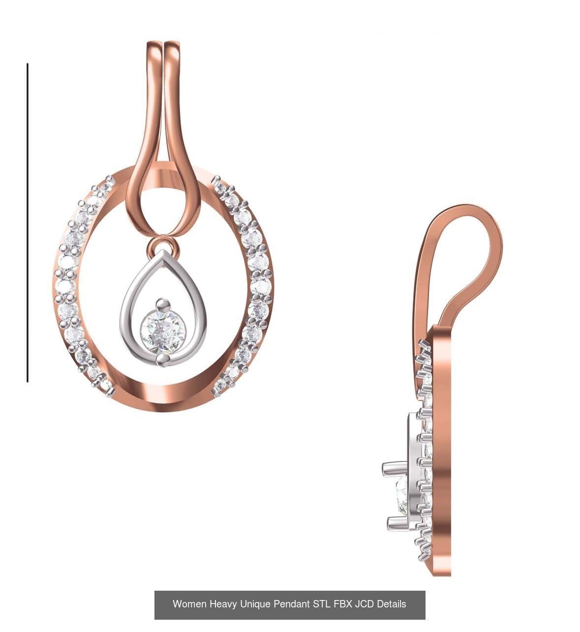82 Women Heavy Unique Pendant STL FBX JCD Details Collection _57