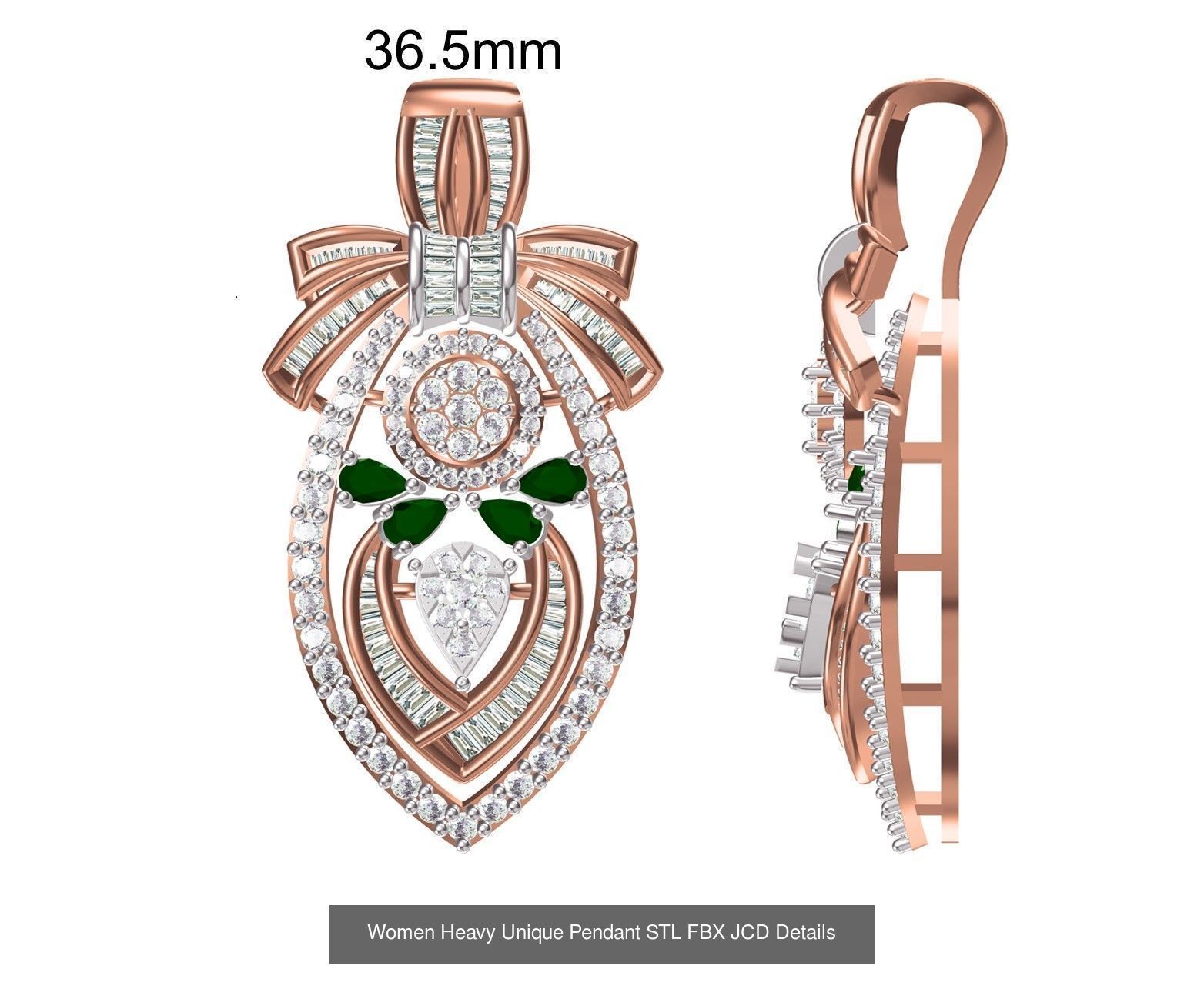 82 Women Heavy Unique Pendant STL FBX JCD Details Collection _50