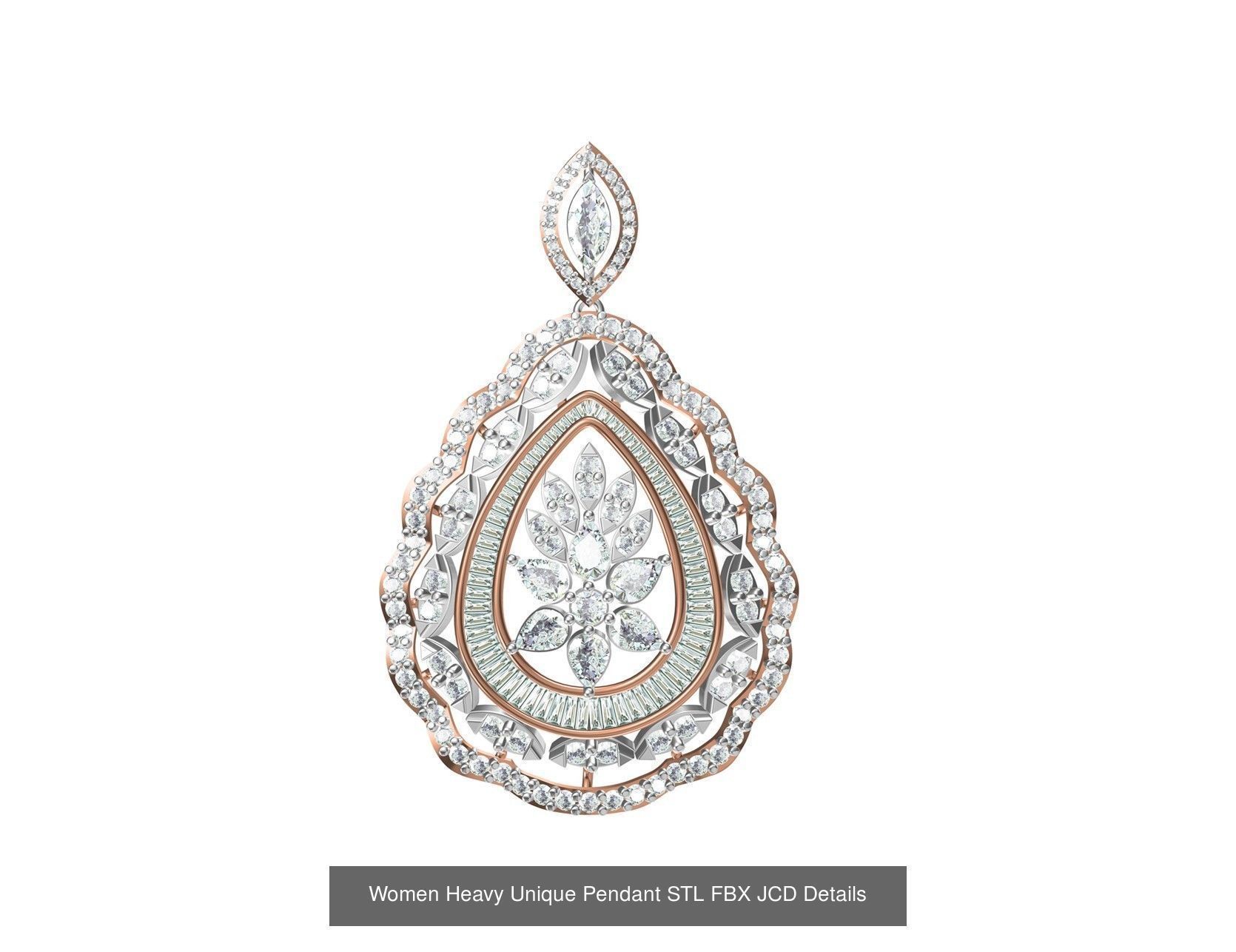 82 Women Heavy Unique Pendant STL FBX JCD Details Collection _38