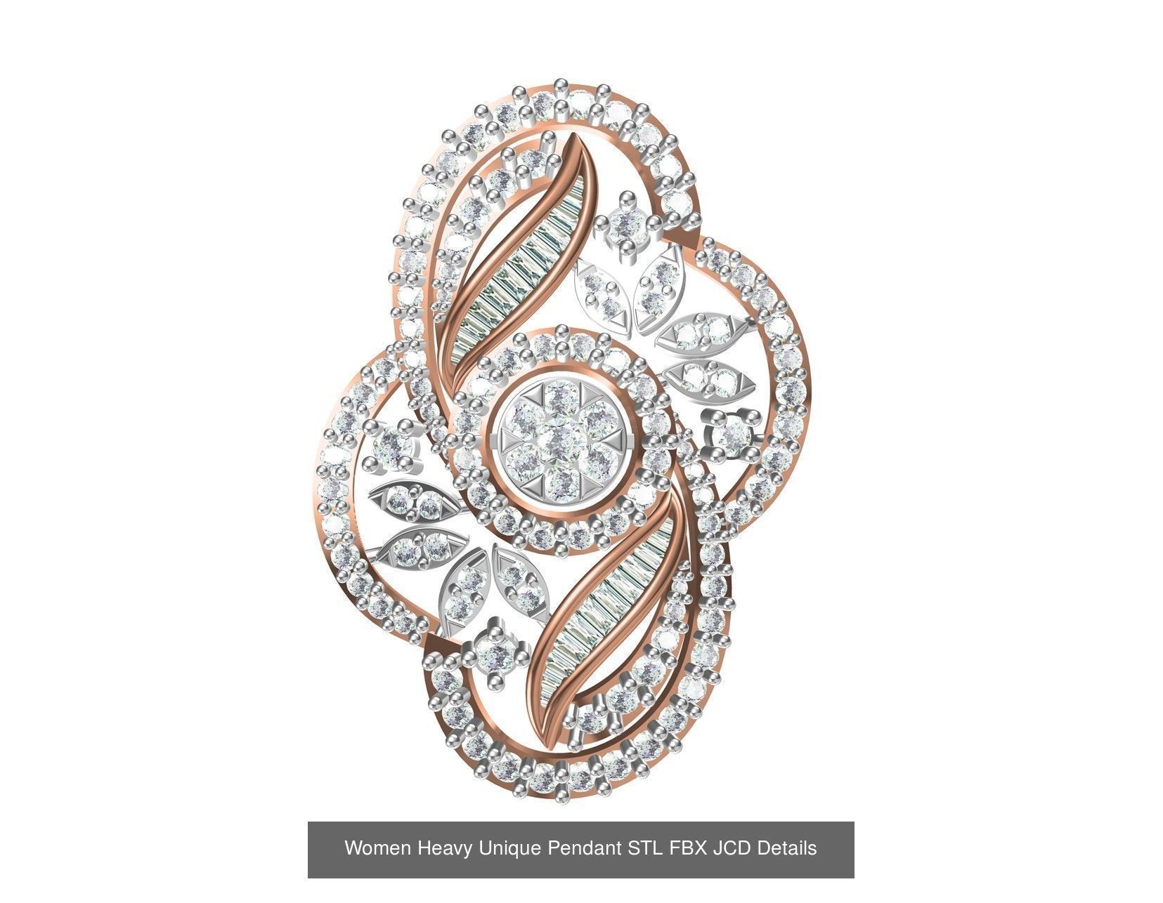82 Women Heavy Unique Pendant STL FBX JCD Details Collection _40