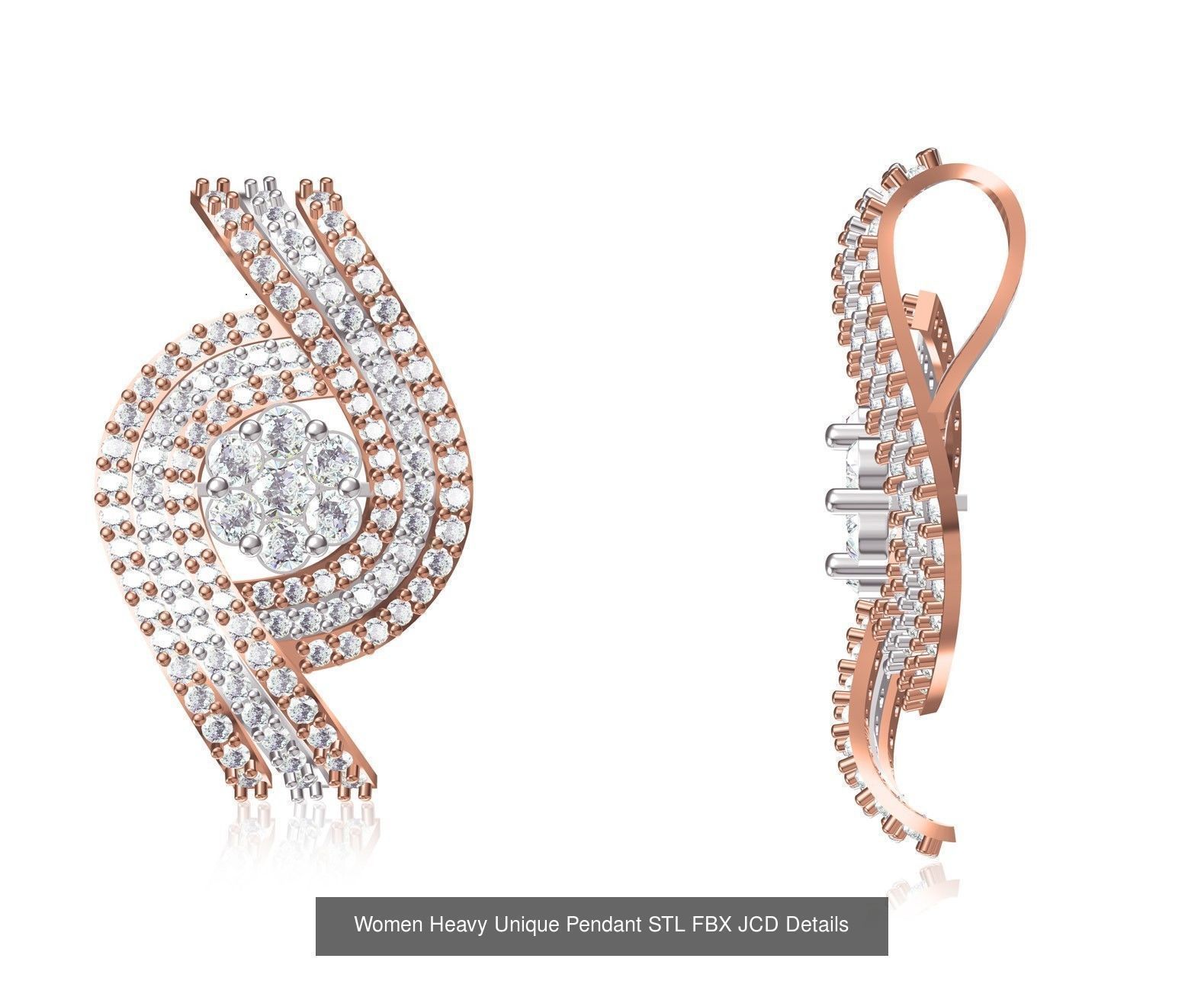 82 Women Heavy Unique Pendant STL FBX JCD Details Collection _20