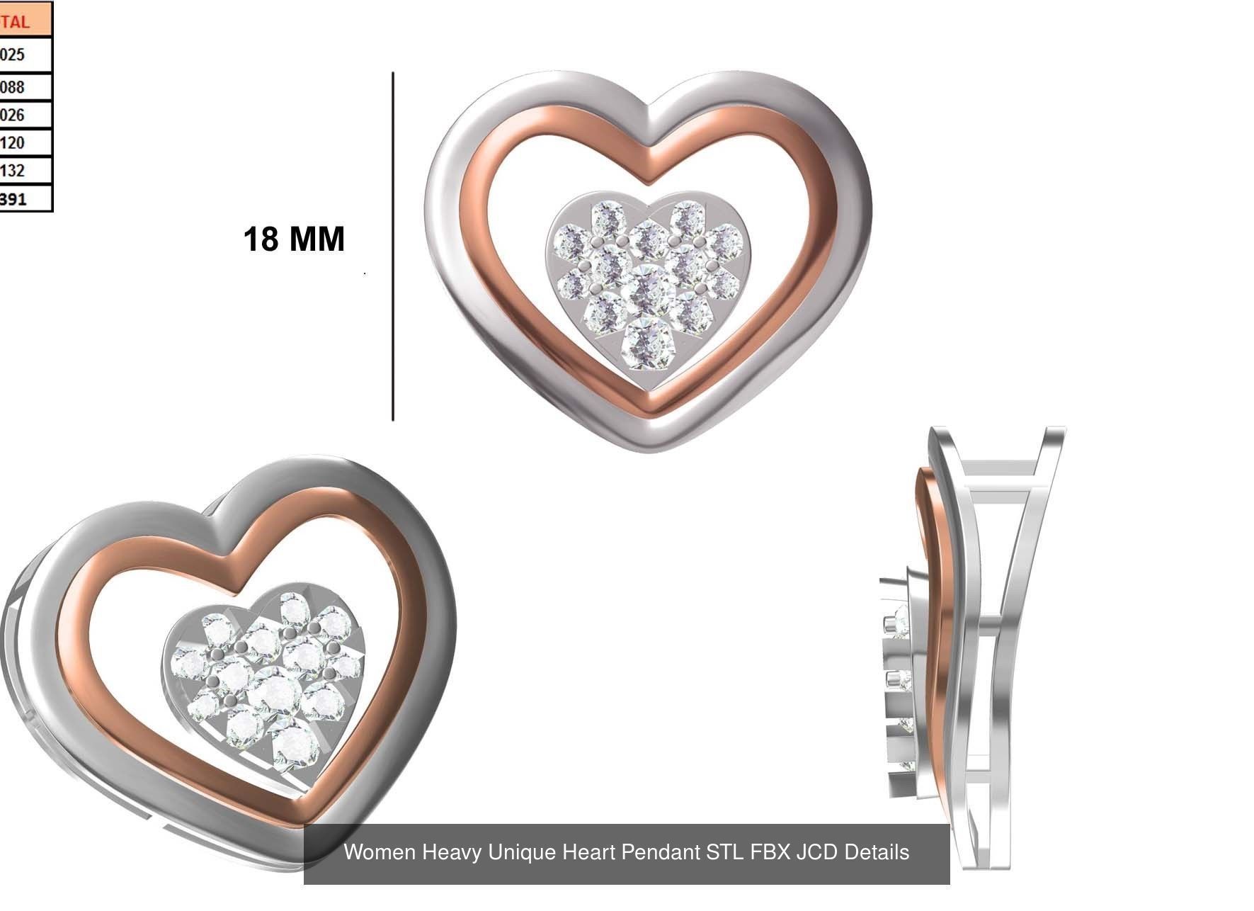 82 Women Heavy Unique Pendant STL FBX JCD Details Collection _73