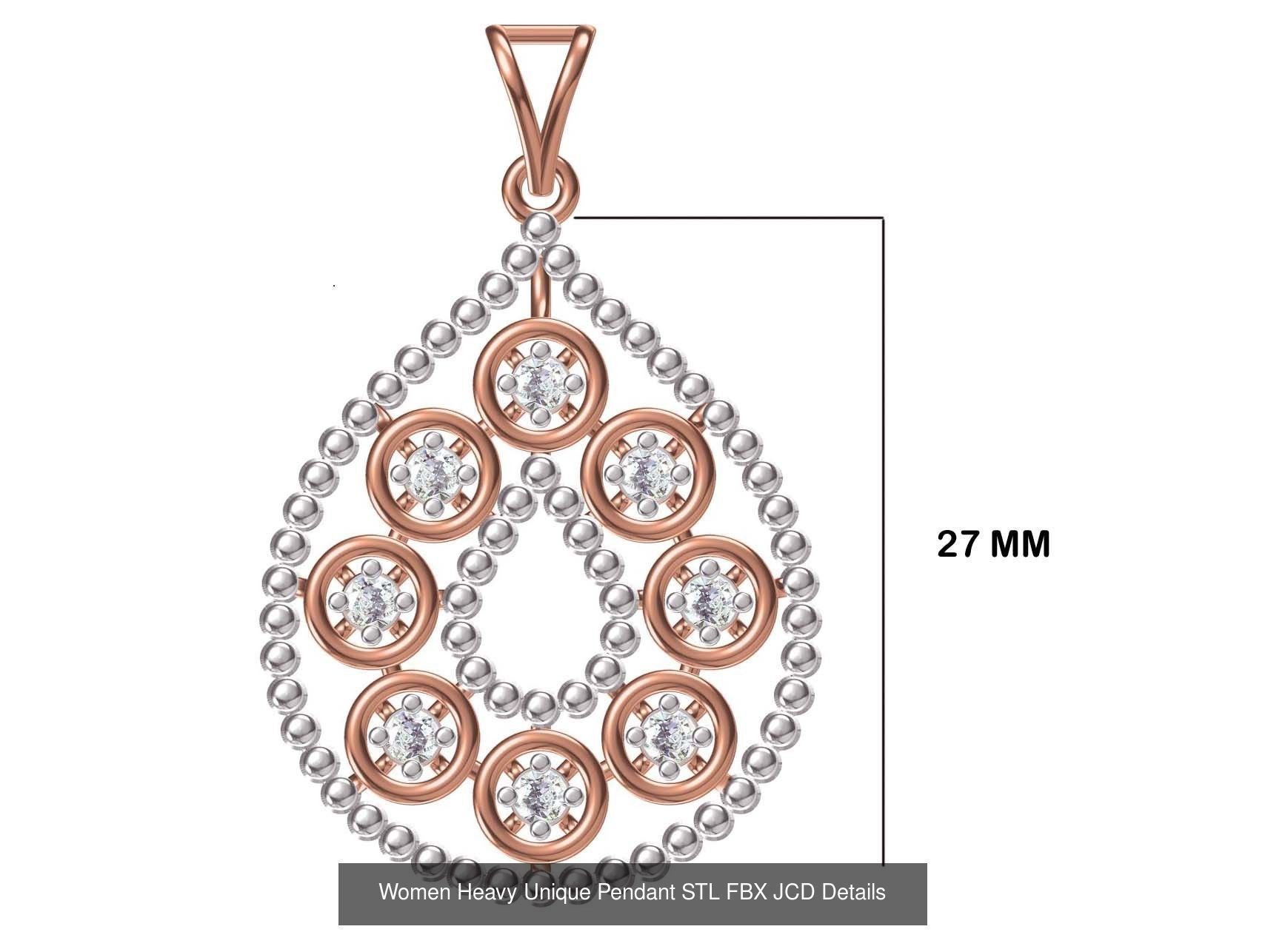 82 Women Heavy Unique Pendant STL FBX JCD Details Collection _32