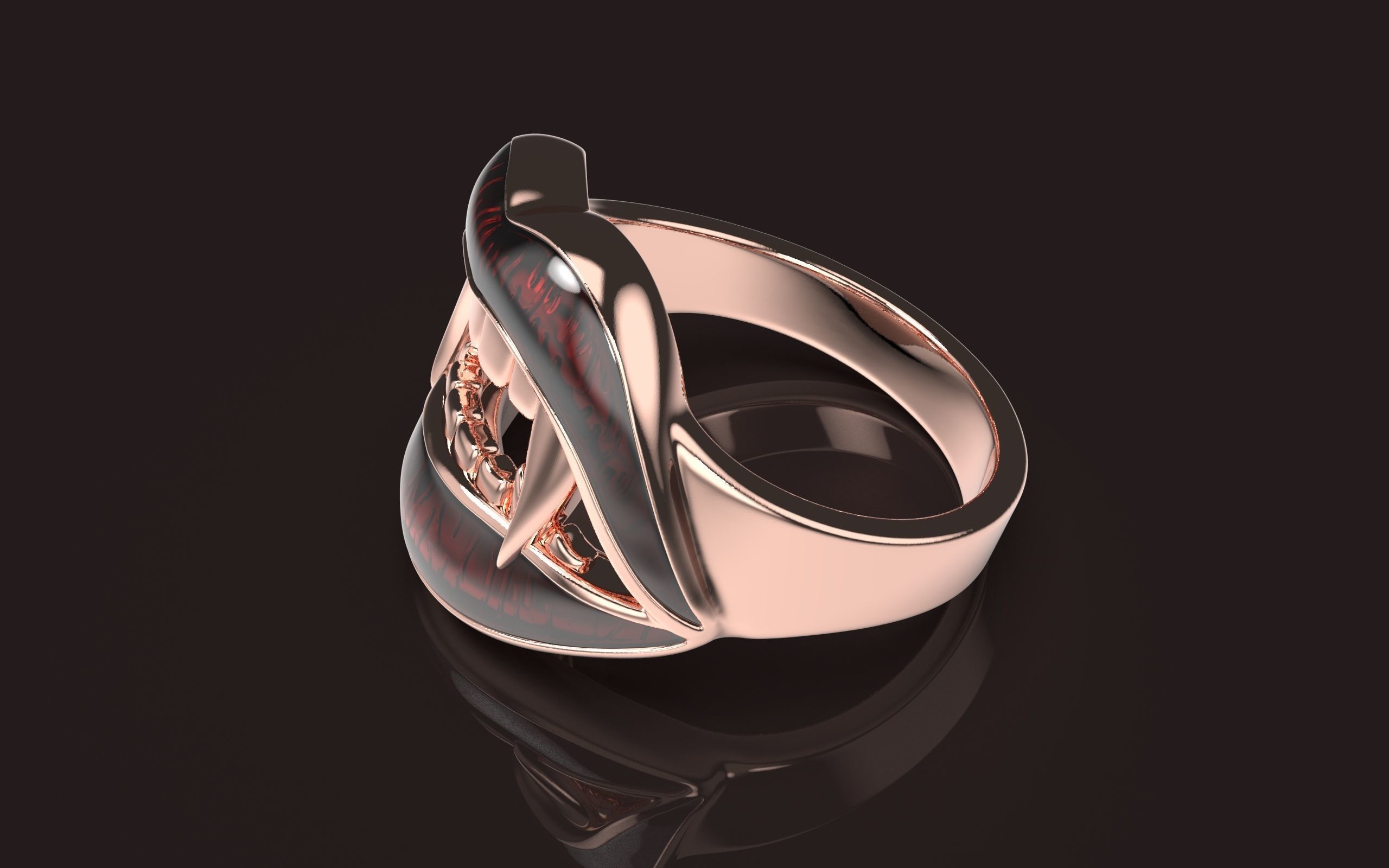 Vampire Lips Ring 3D print model_1