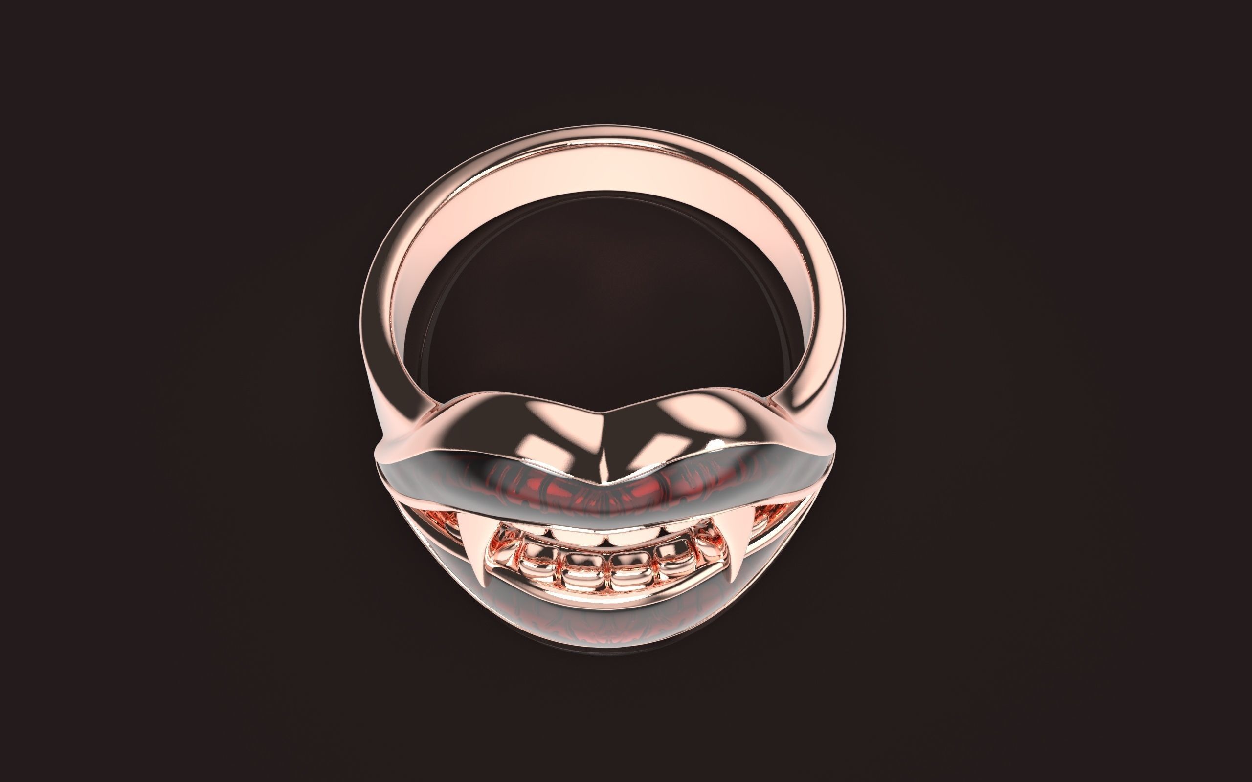 Vampire Lips Ring 3D print model_3